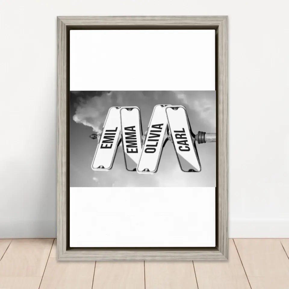 Personligt lærred "Vintage gadeskilt til par"