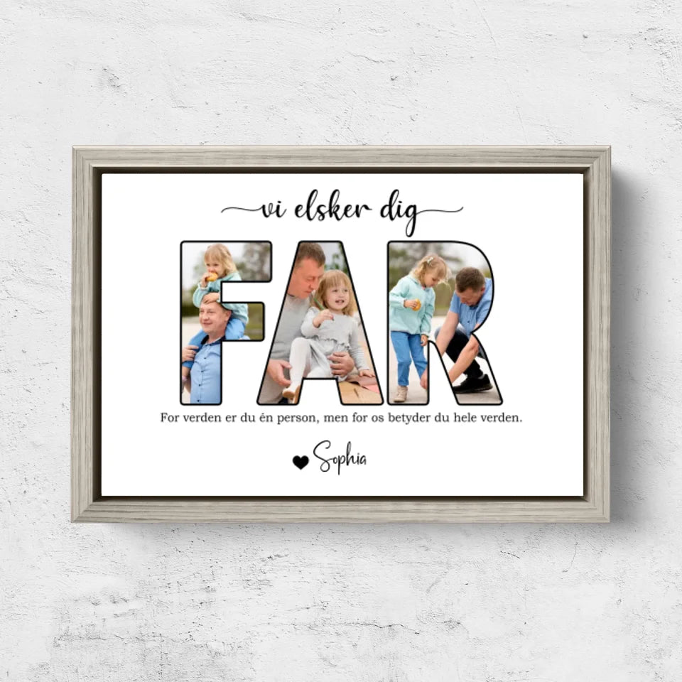 Personligt lærred "Far, vi elsker dig"