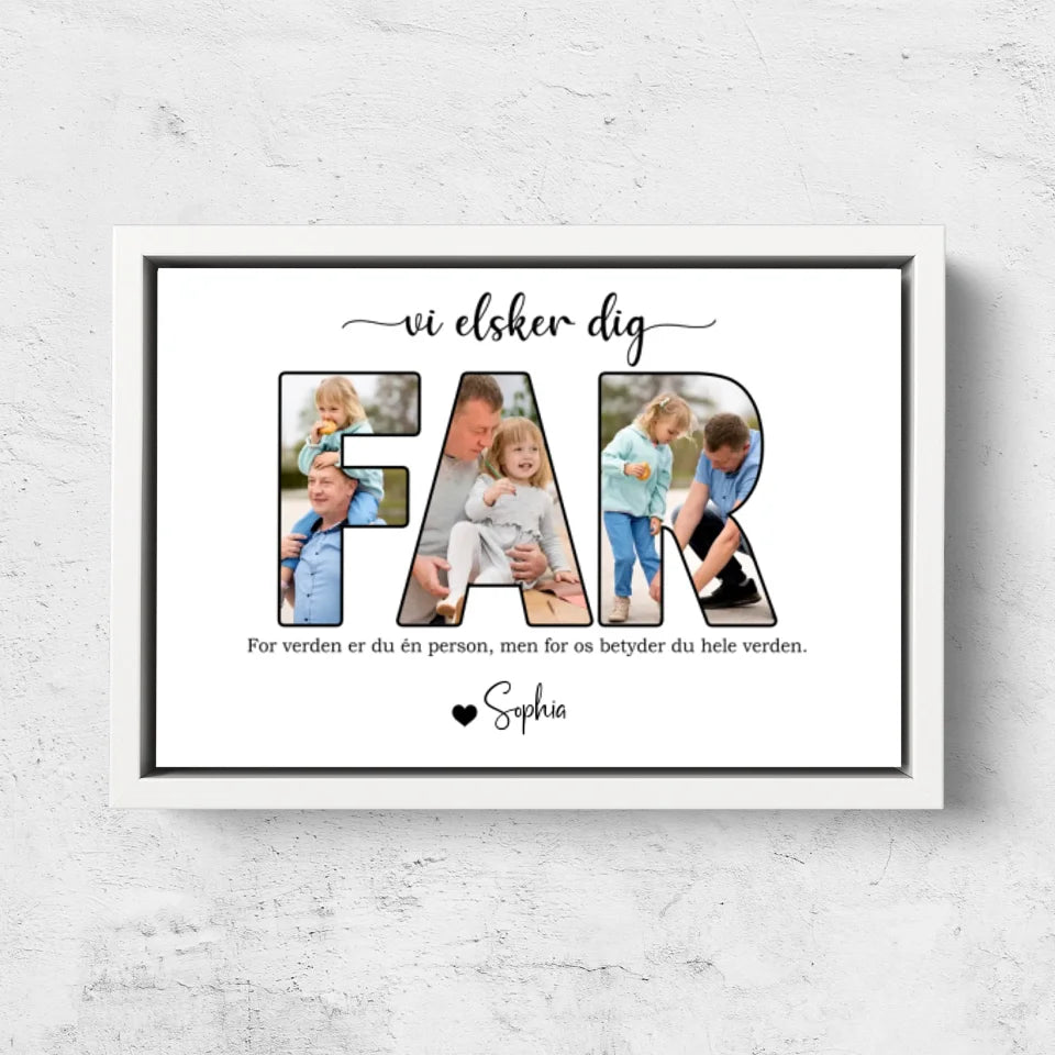 Personligt lærred "Far, vi elsker dig"