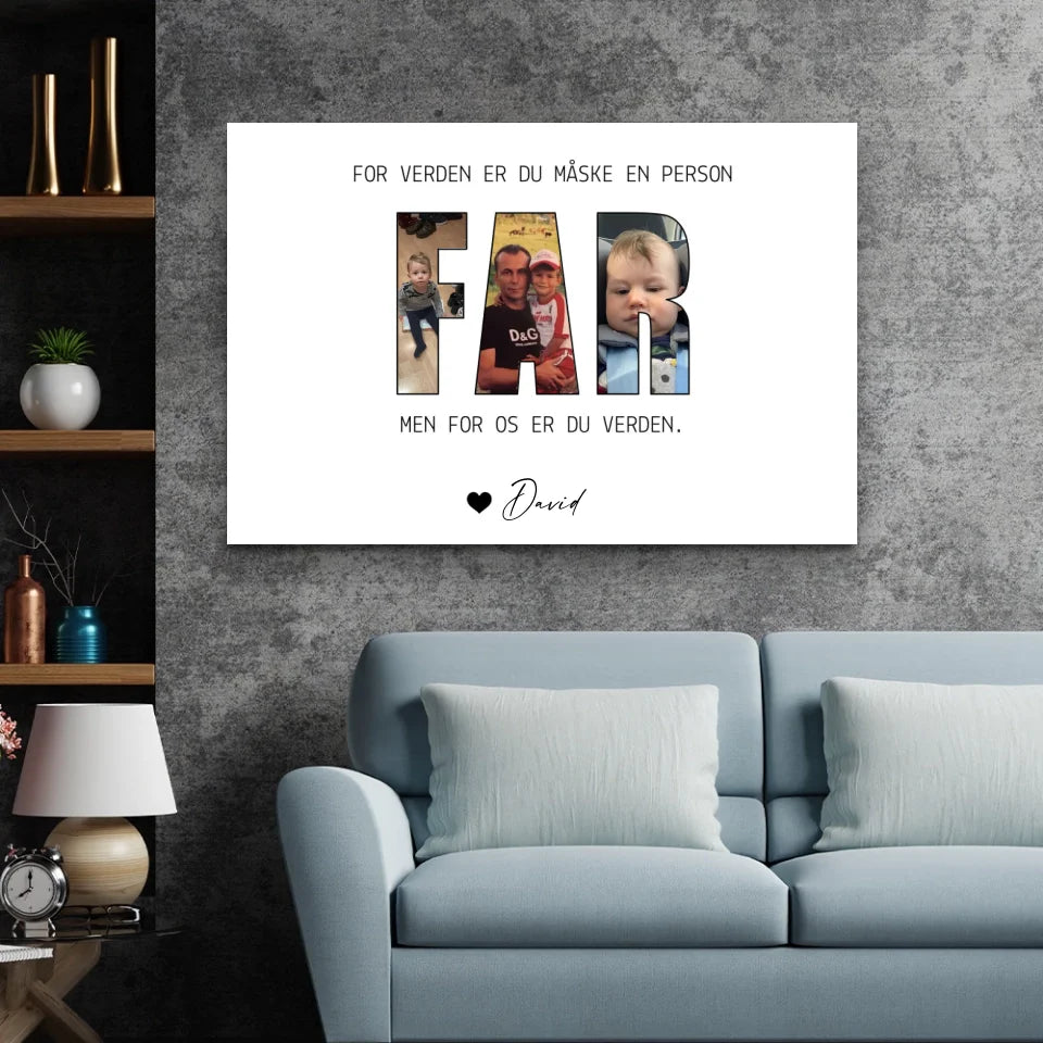 Personligt lærred "Far betyder alt for os"