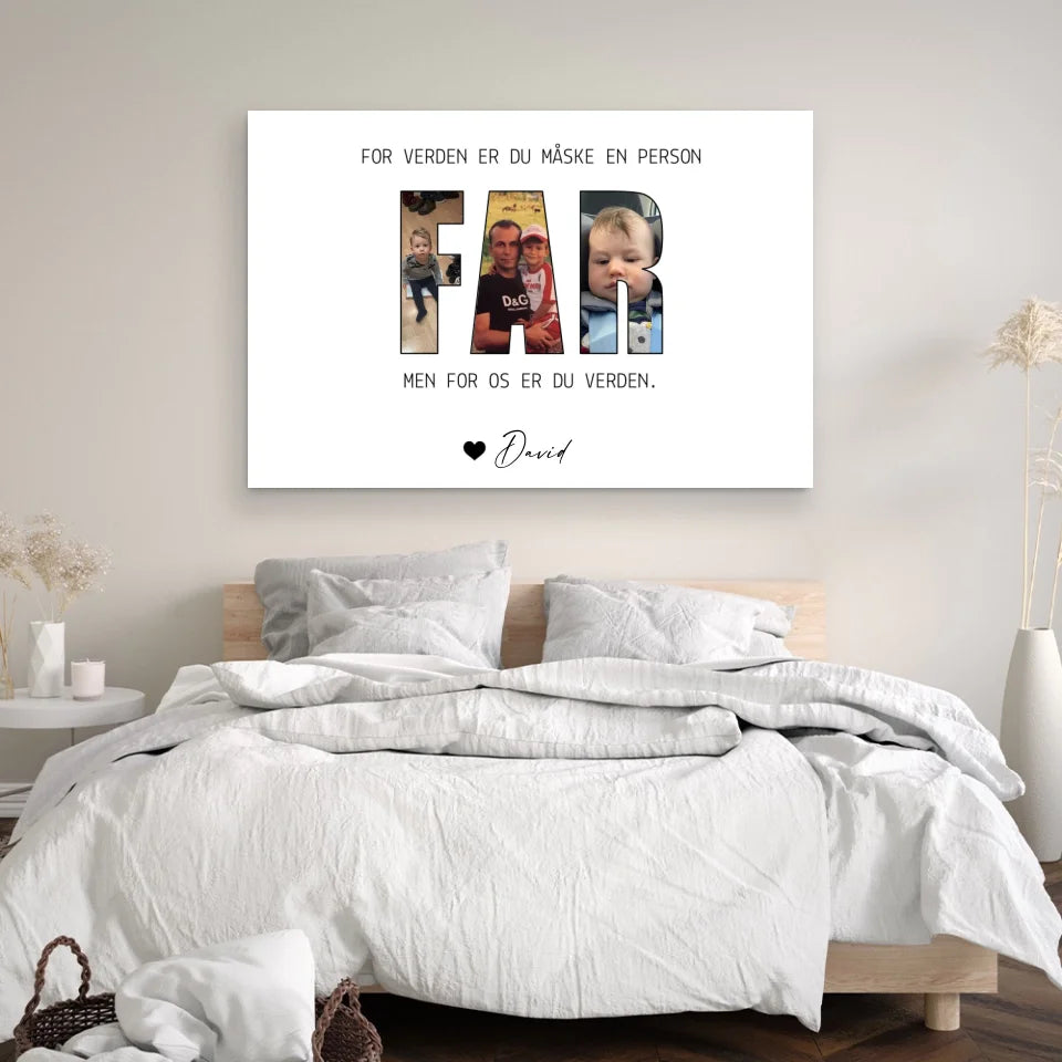 Personligt lærred "Far betyder alt for os"