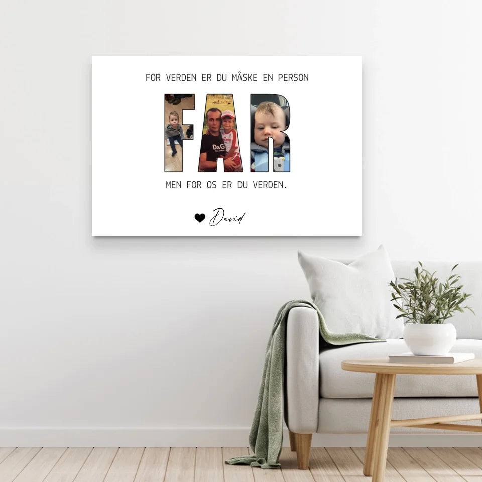 Personligt lærred "Far betyder alt for os"