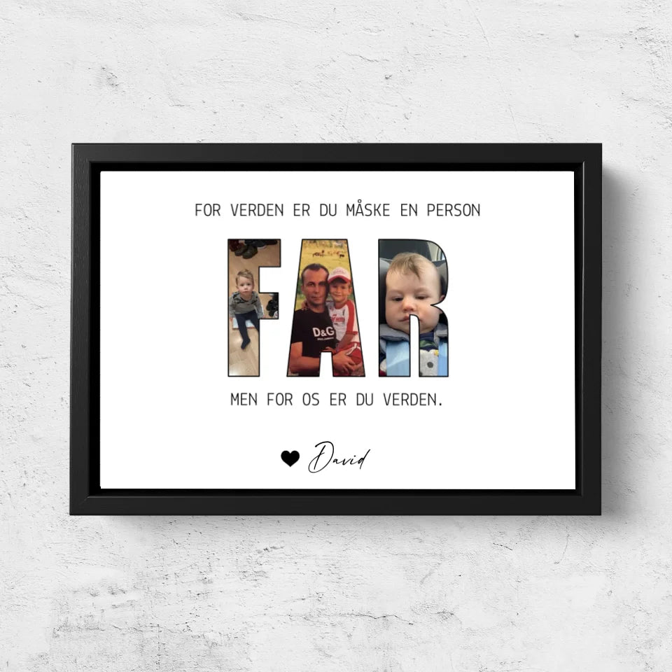 Personligt lærred "Far betyder alt for os"