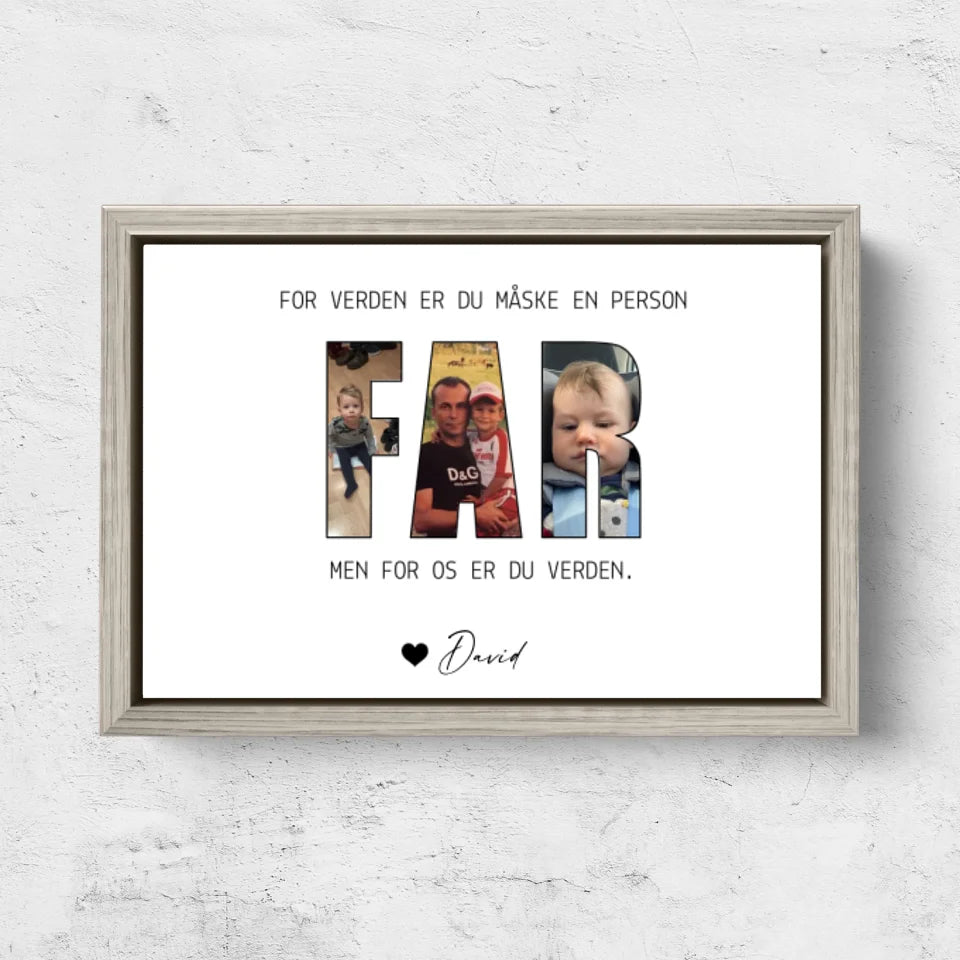 Personligt lærred "Far betyder alt for os"
