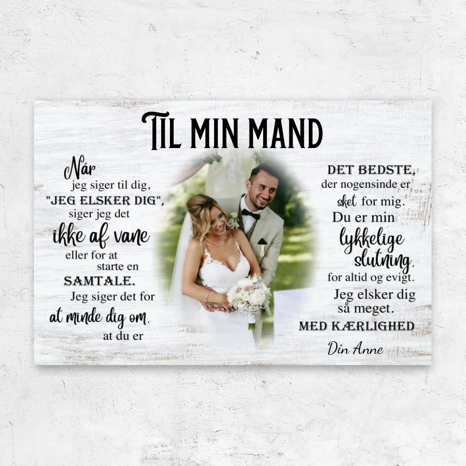 Personligt lærred "Til min mand"