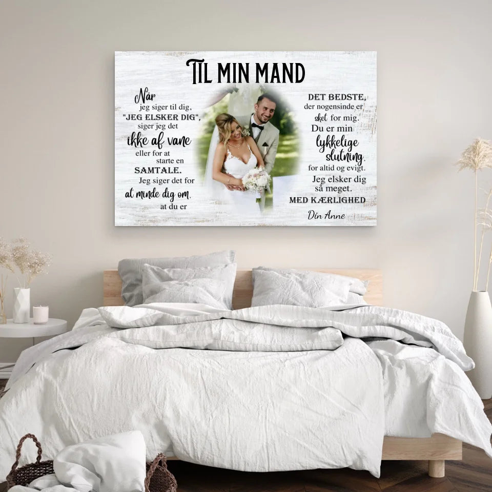 Personligt lærred "Til min mand"
