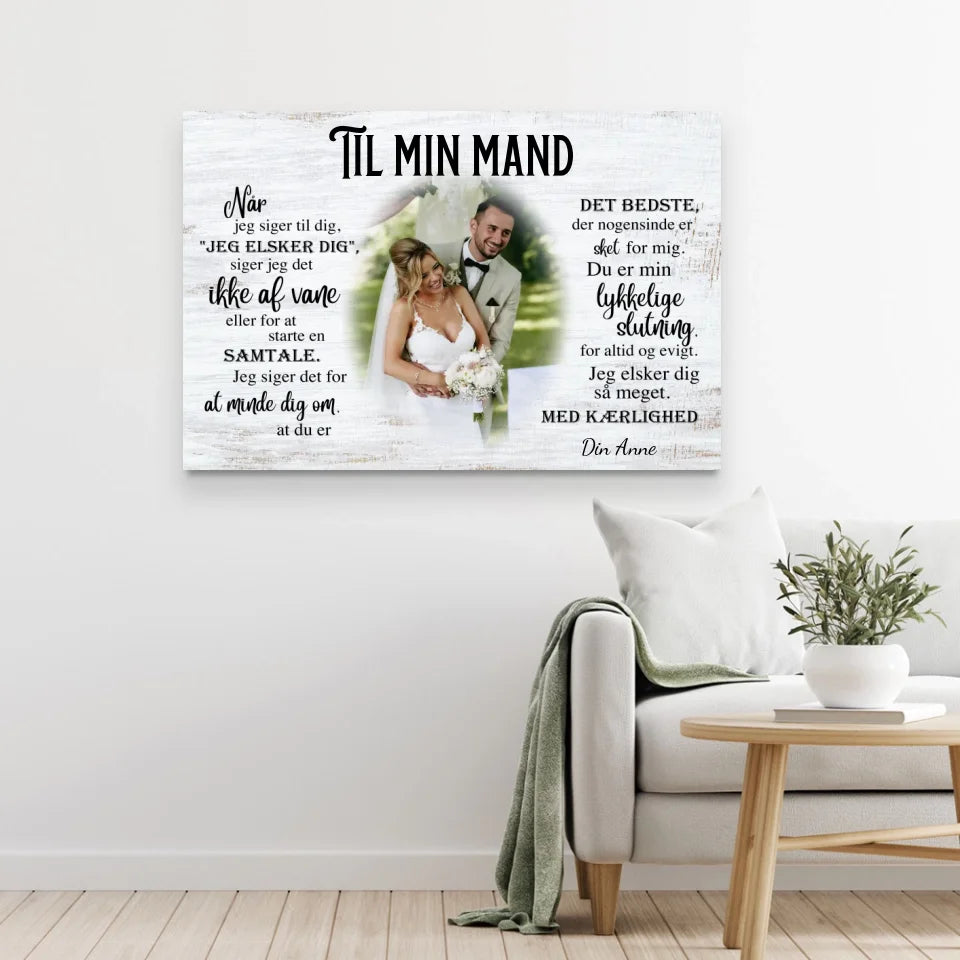 Personligt lærred "Til min mand"