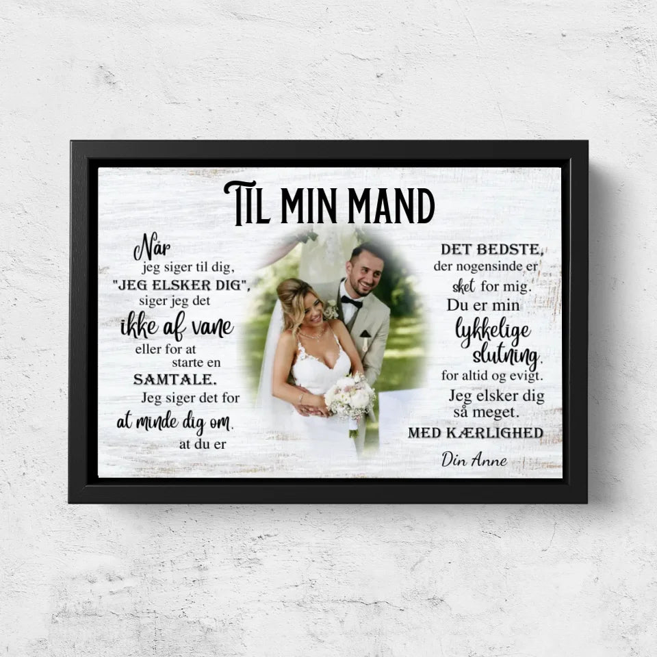 Personligt lærred "Til min mand"