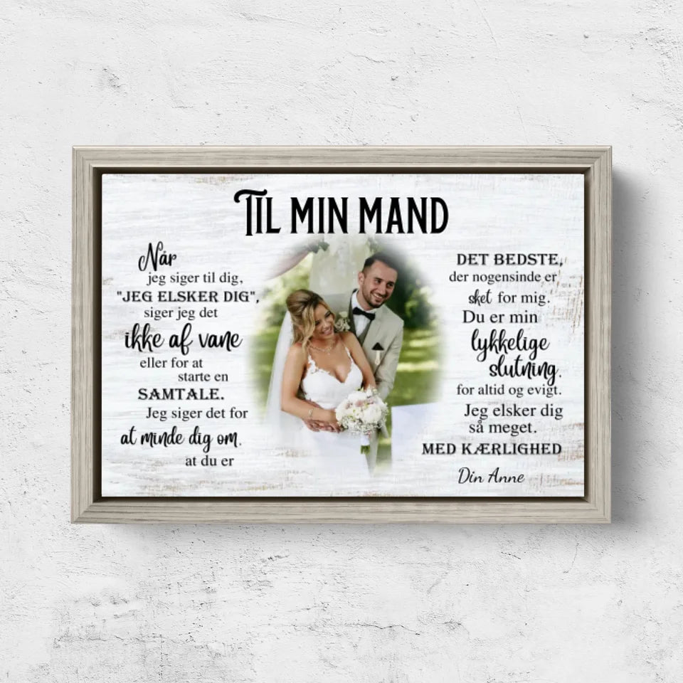 Personligt lærred "Til min mand"