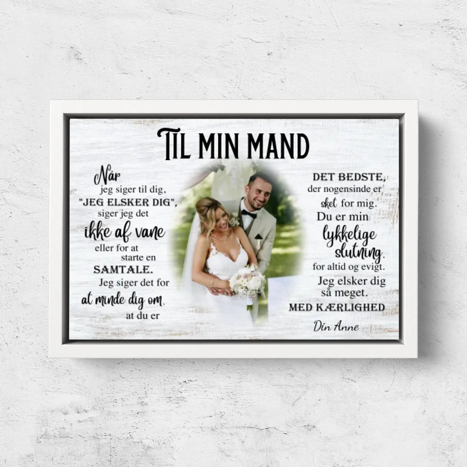 Personligt lærred "Til min mand"