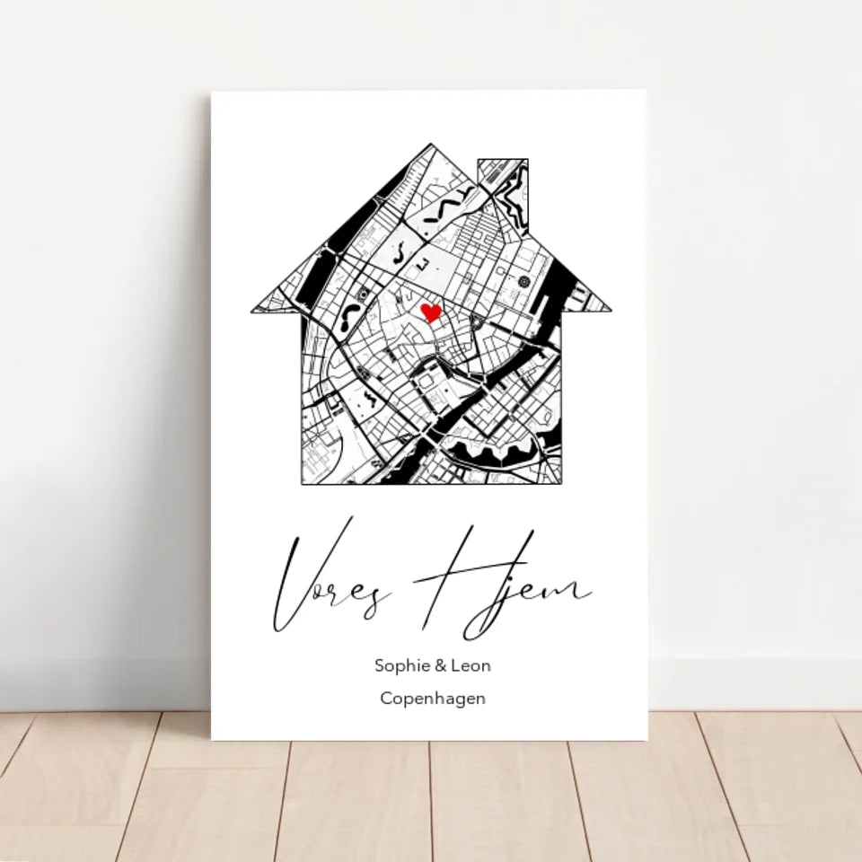 Personligt lærred “Vores hjem”