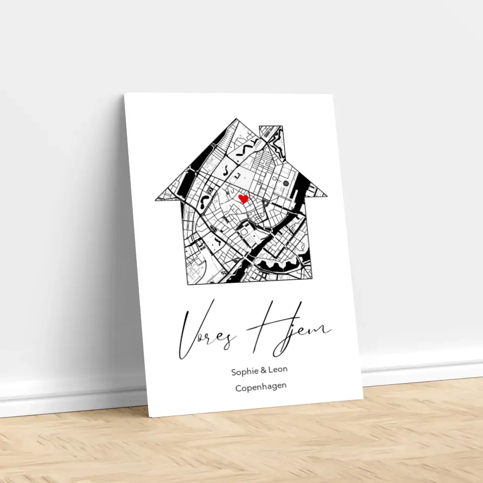 Personligt lærred “Vores hjem”