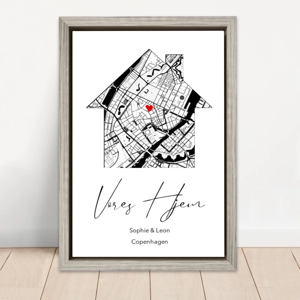 Personligt lærred “Vores hjem”