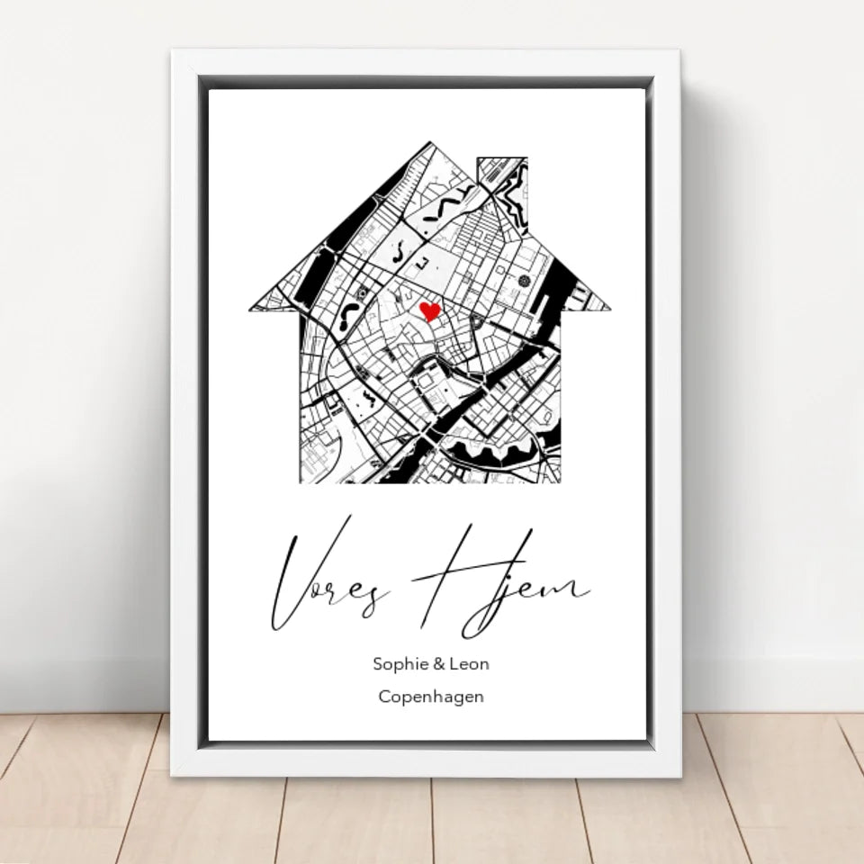 Personligt lærred “Vores hjem”