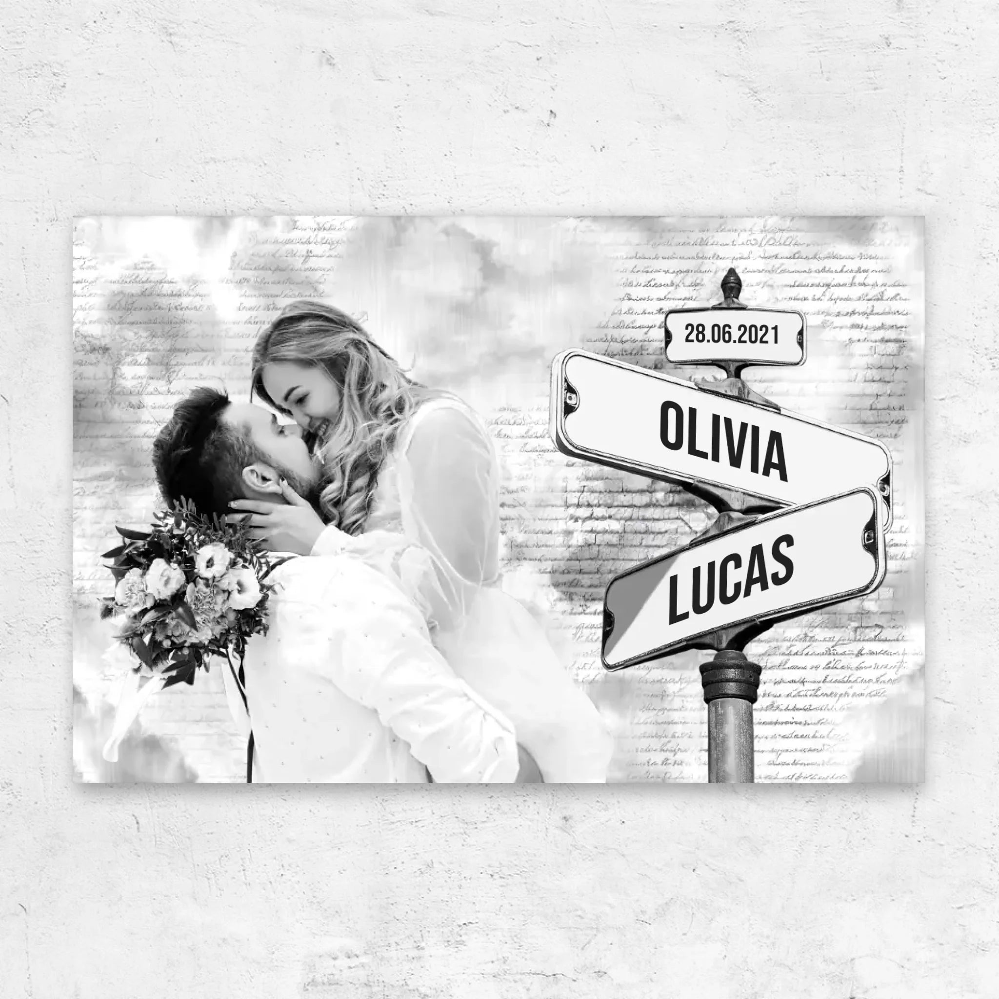 Personligt lærred “Gadeskilt med eget foto”