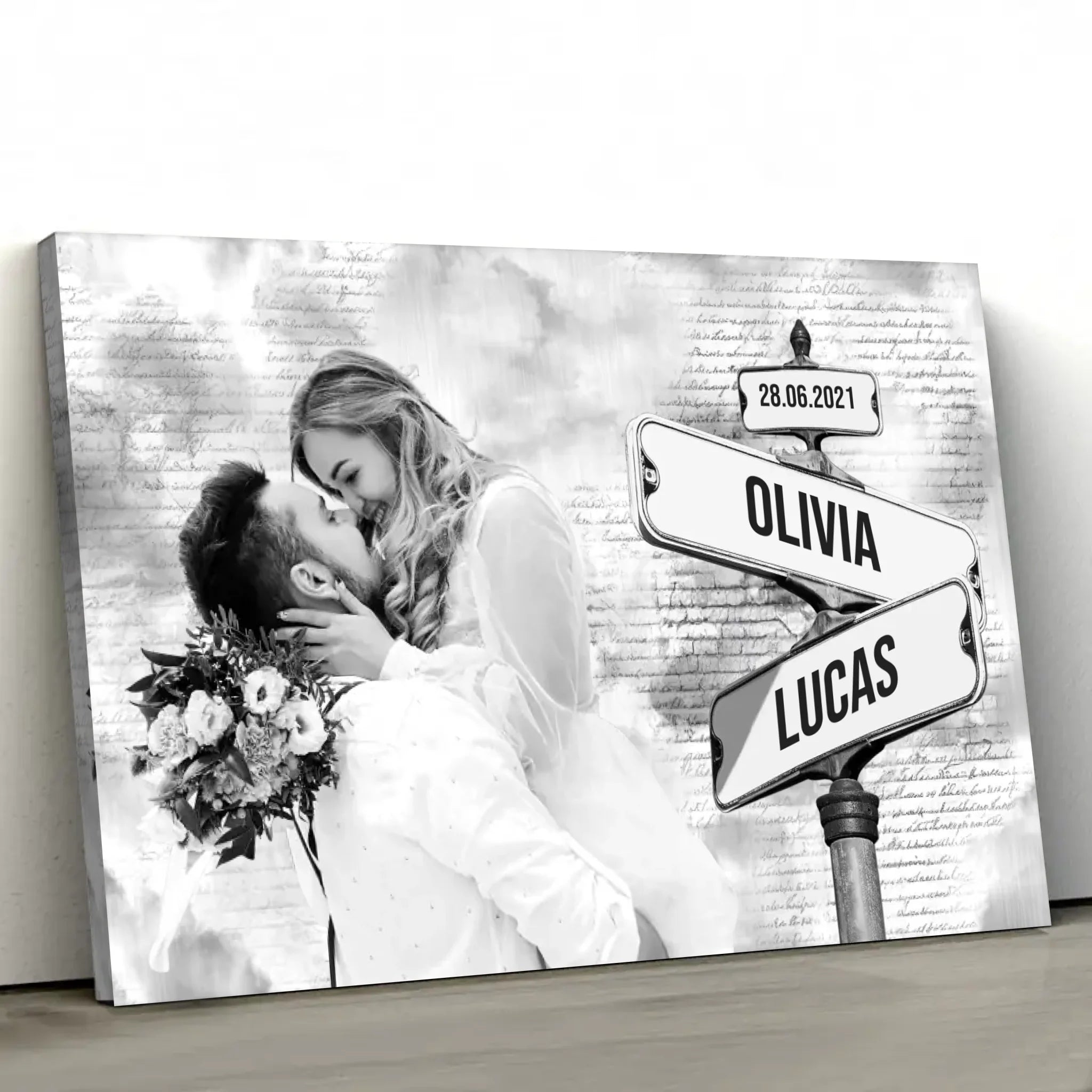 Personligt lærred “Gadeskilt med eget foto”