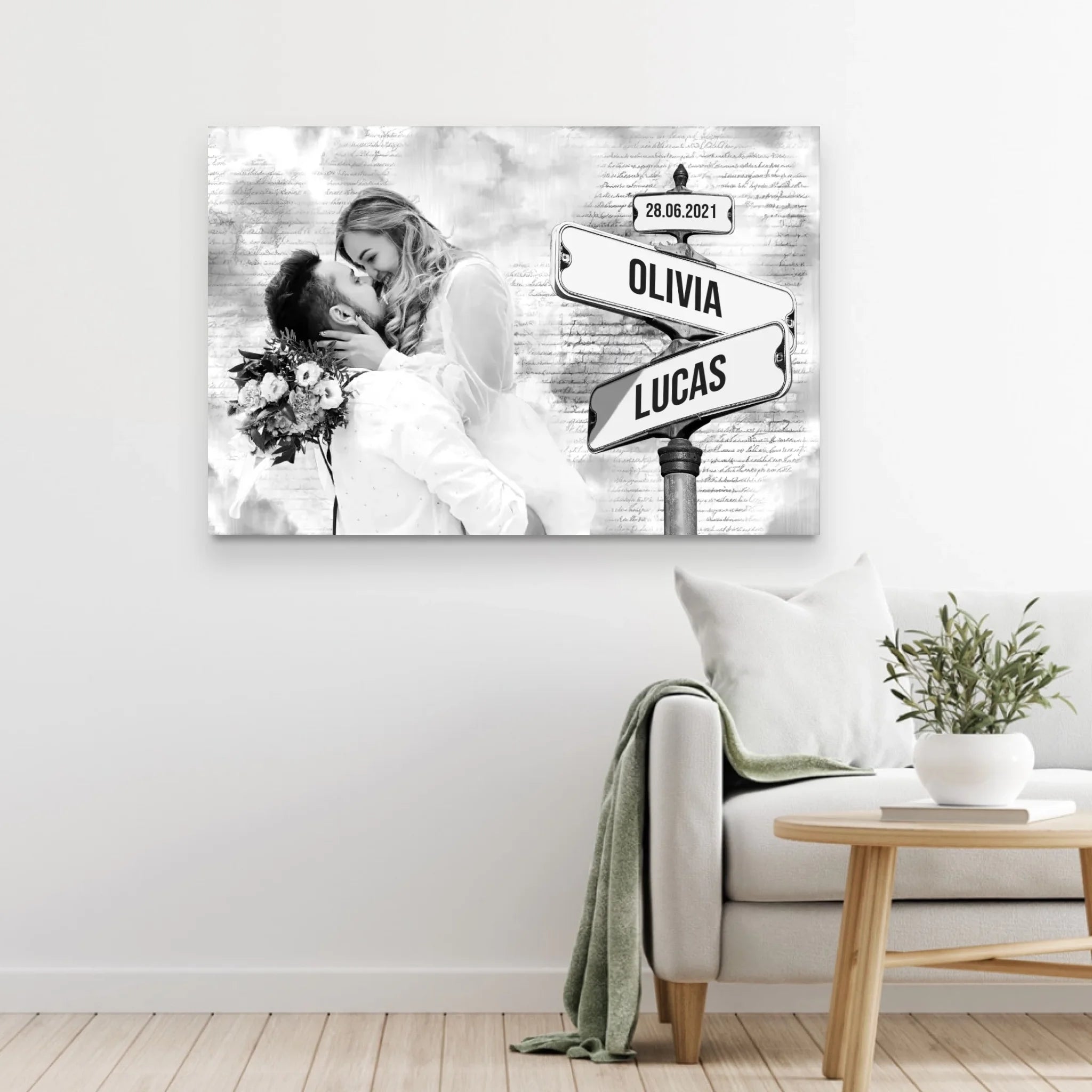 Personligt lærred “Gadeskilt med eget foto”