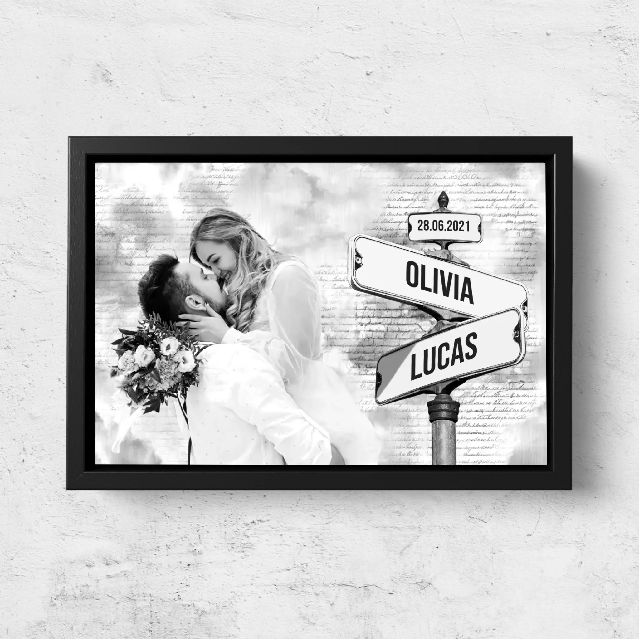 Personligt lærred “Gadeskilt med eget foto”