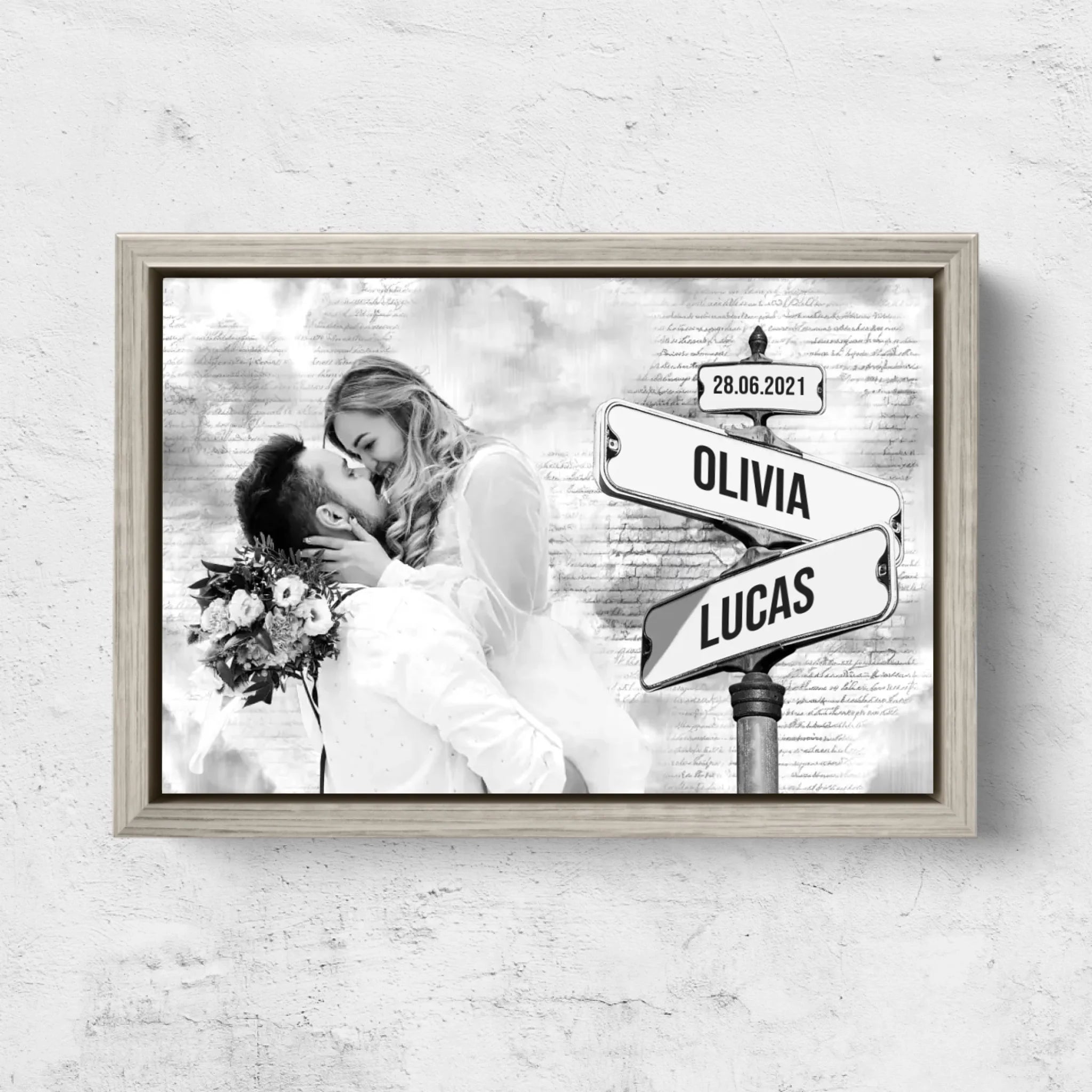 Personligt lærred “Gadeskilt med eget foto”