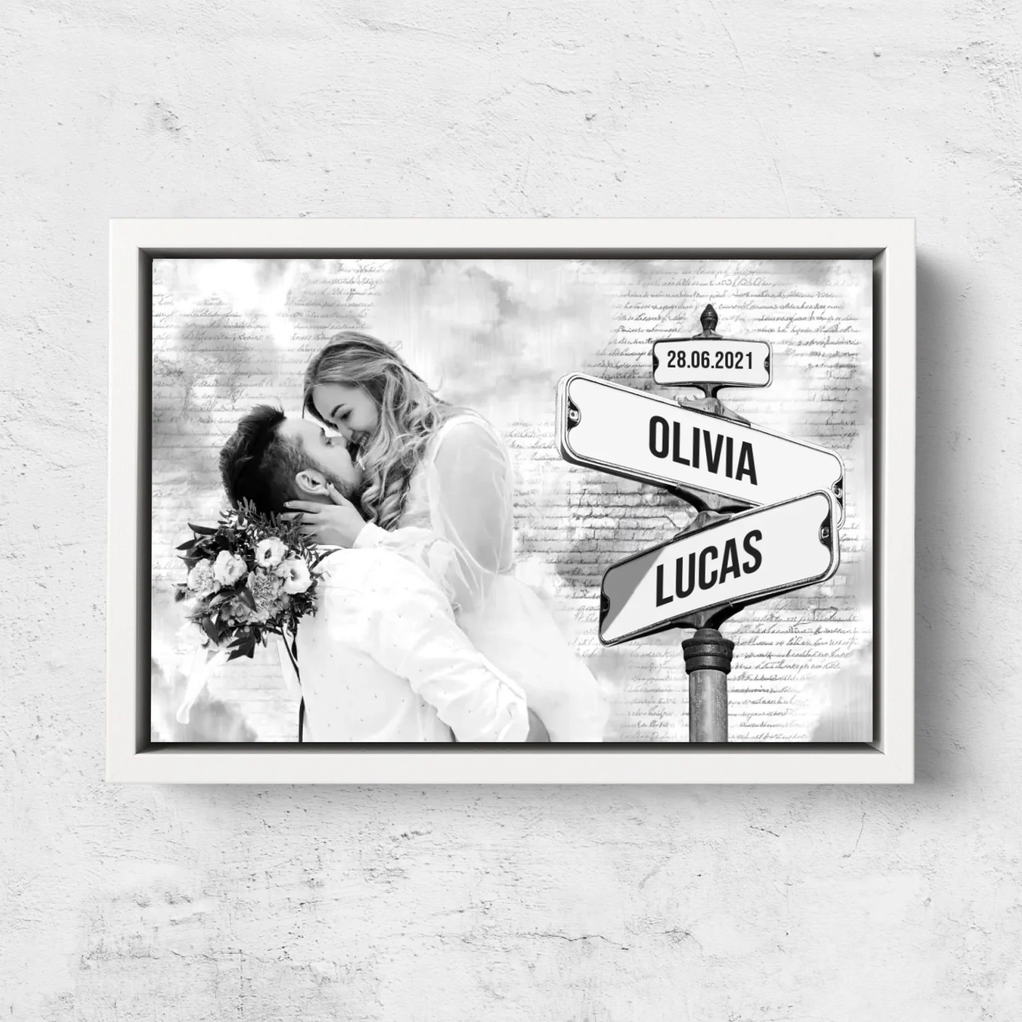 Personligt lærred “Gadeskilt med eget foto”