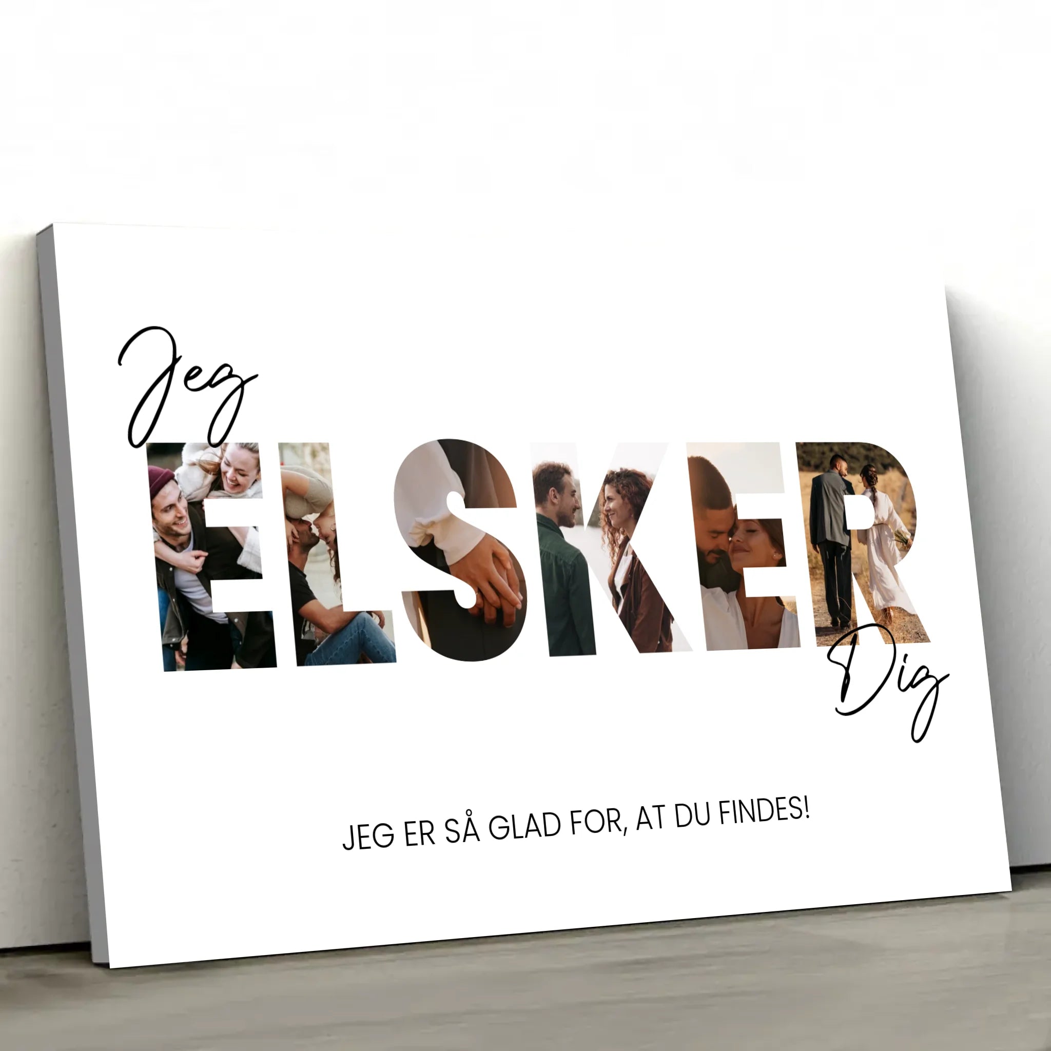 Personligt lærred “Jeg elsker dig - med fotos”