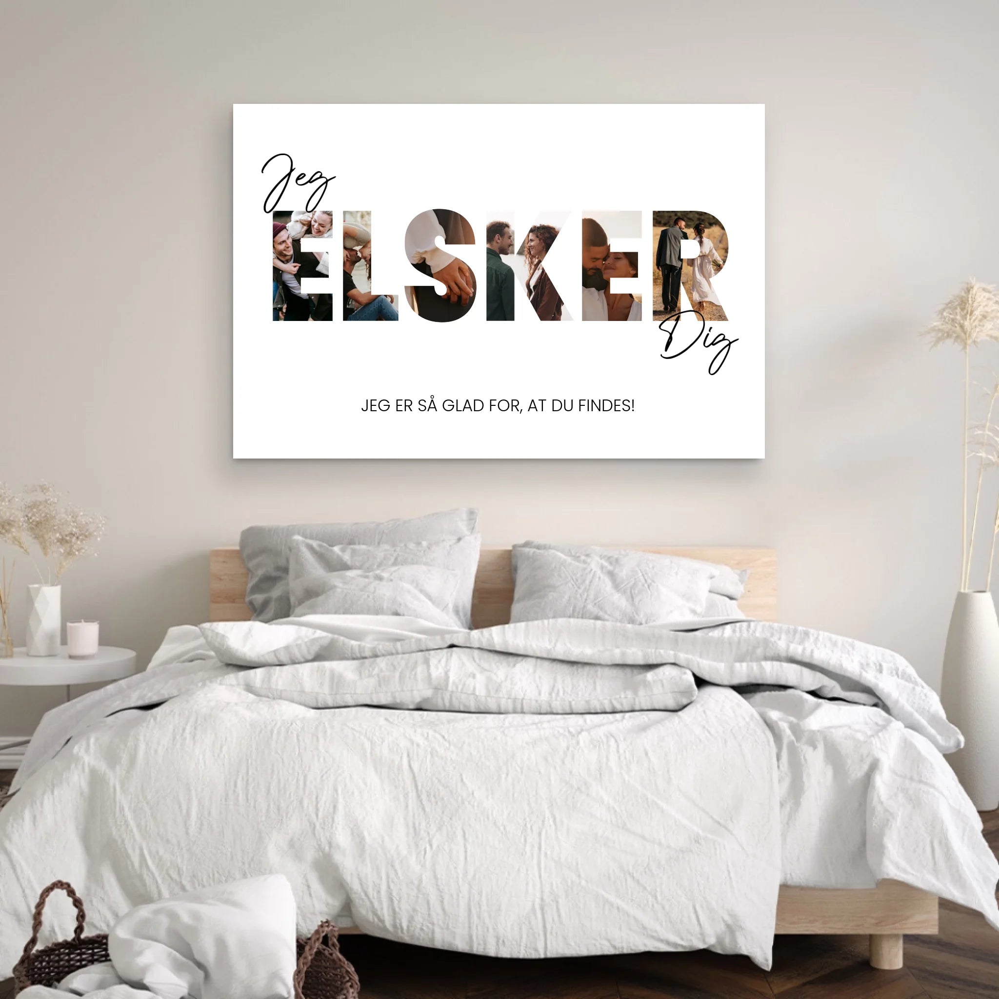 Personligt lærred “Jeg elsker dig - med fotos”