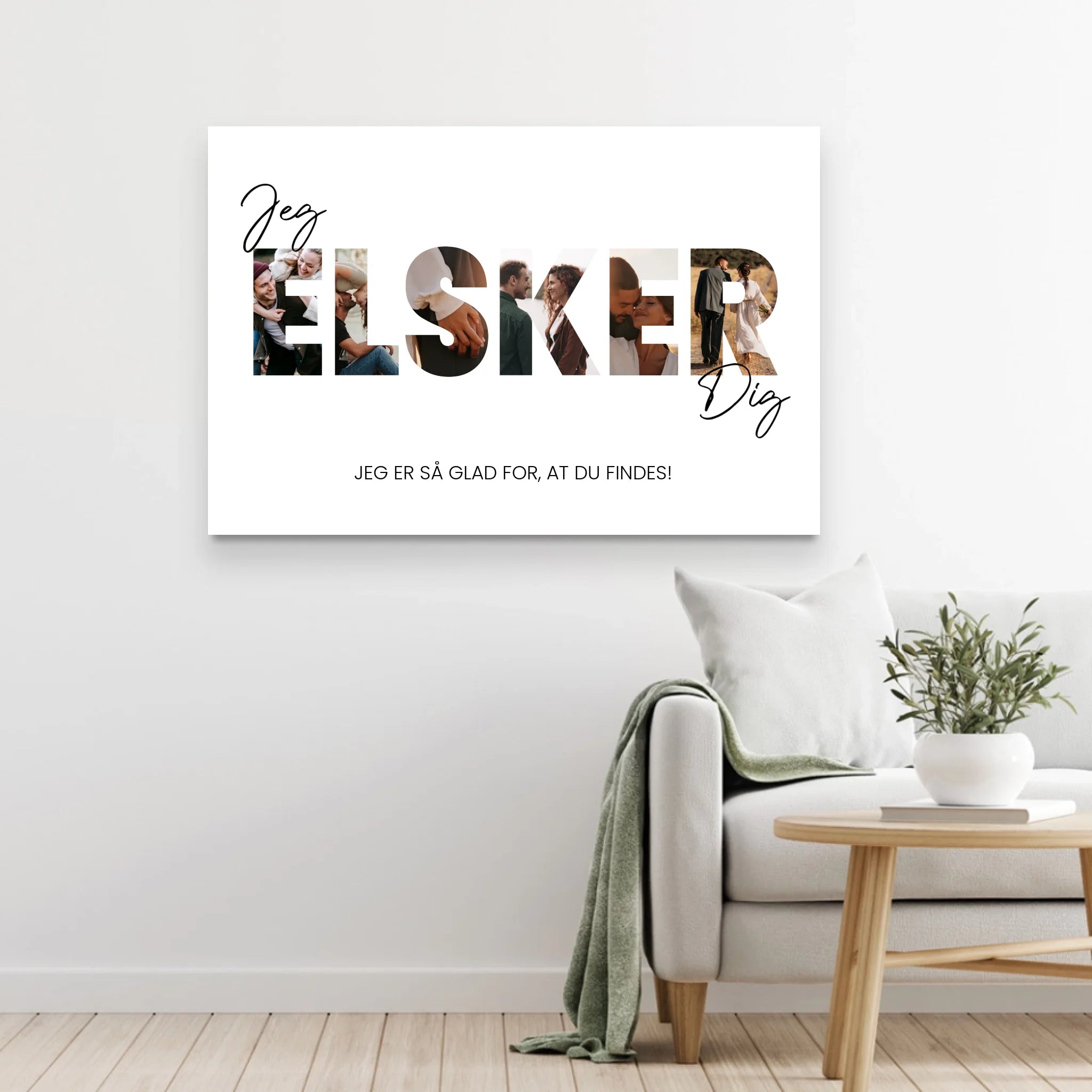 Personligt lærred “Jeg elsker dig - med fotos”