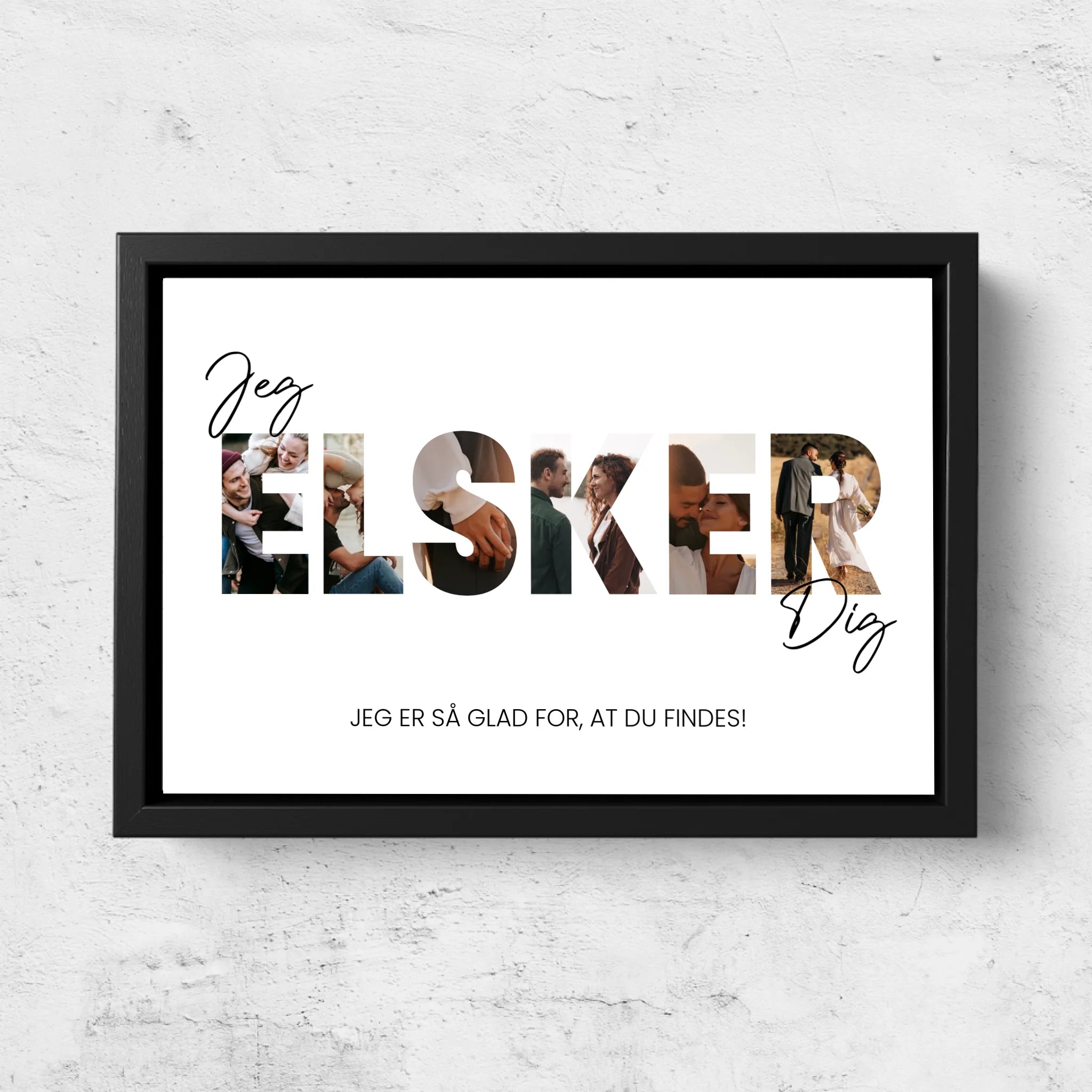 Personligt lærred “Jeg elsker dig - med fotos”