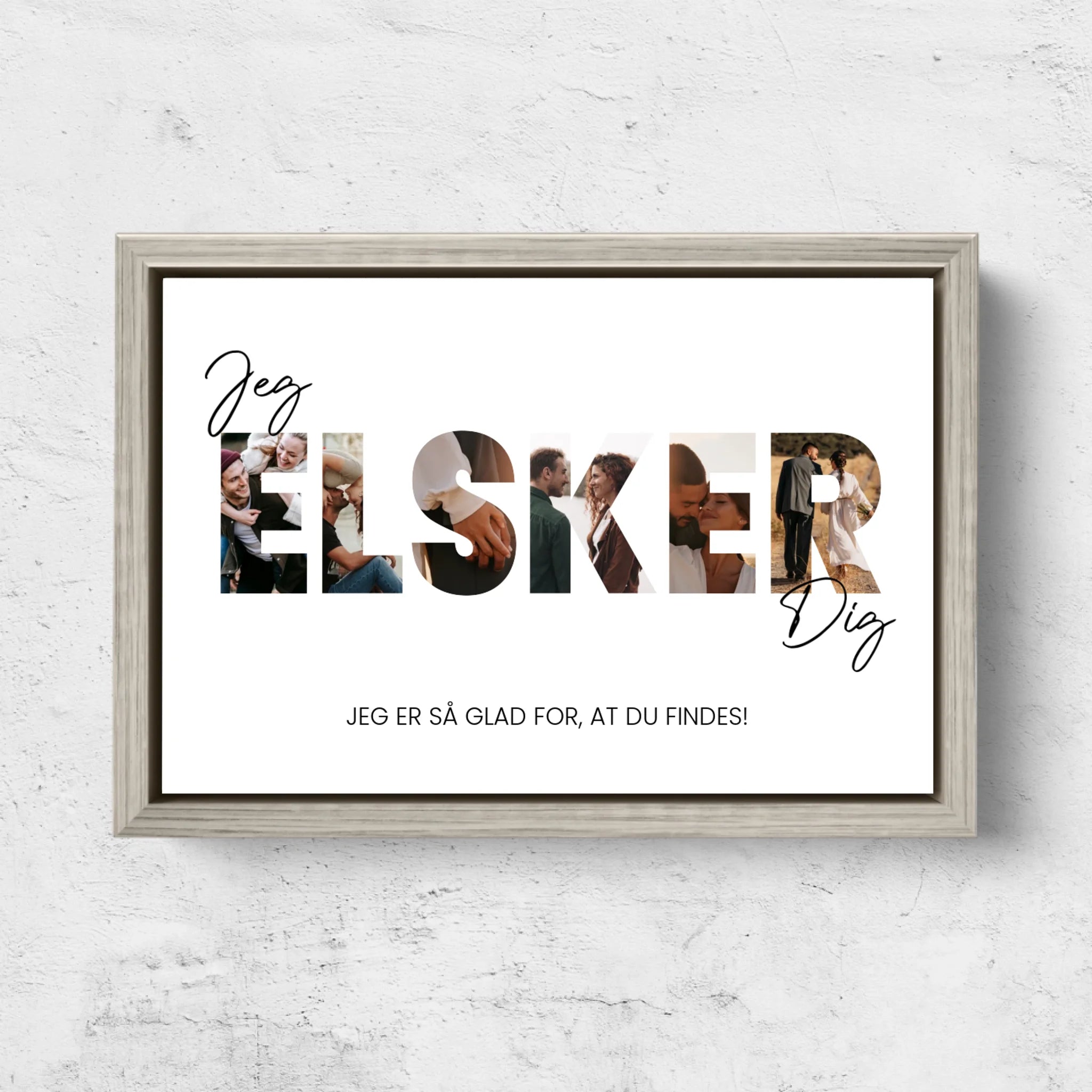 Personligt lærred “Jeg elsker dig - med fotos”