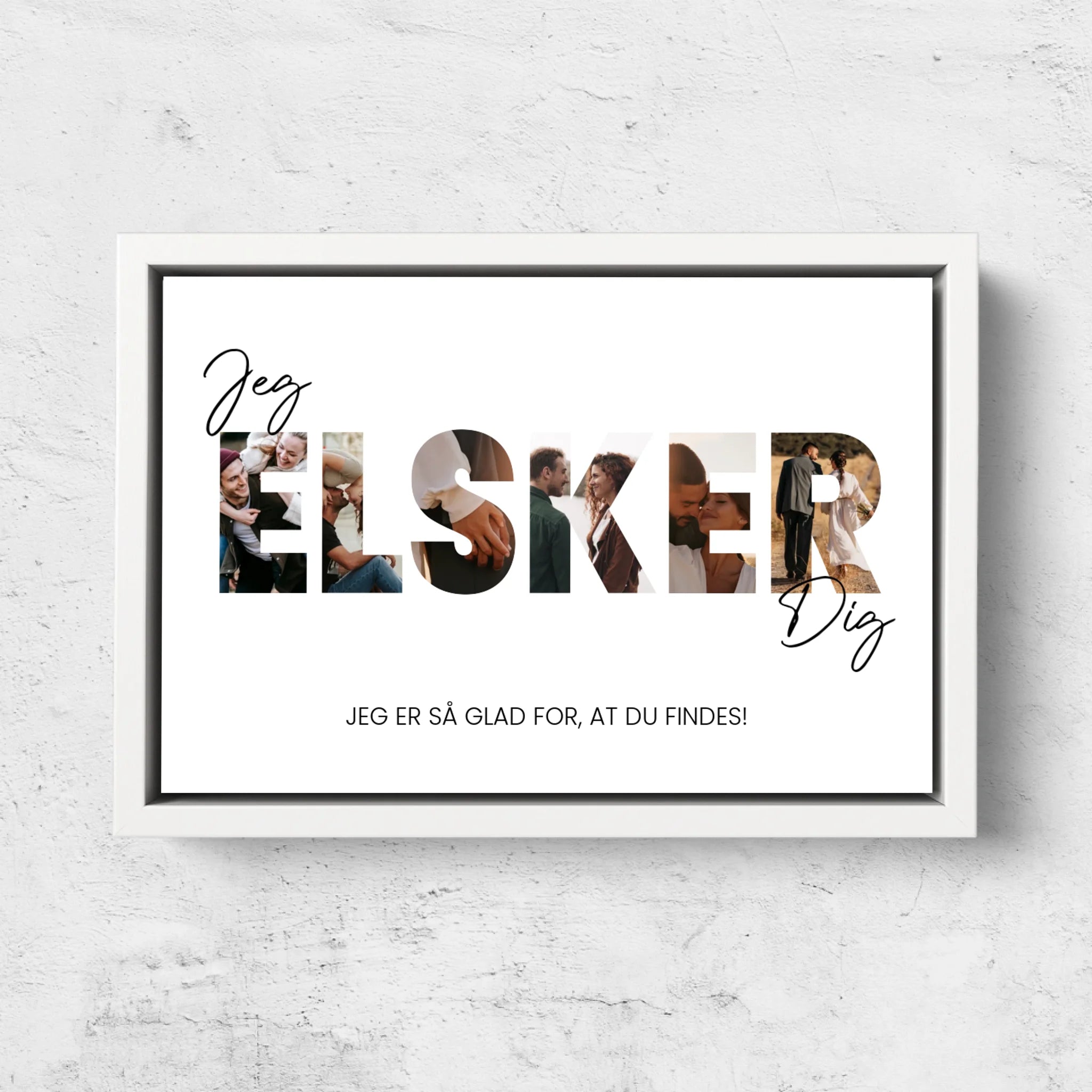 Personligt lærred “Jeg elsker dig - med fotos”