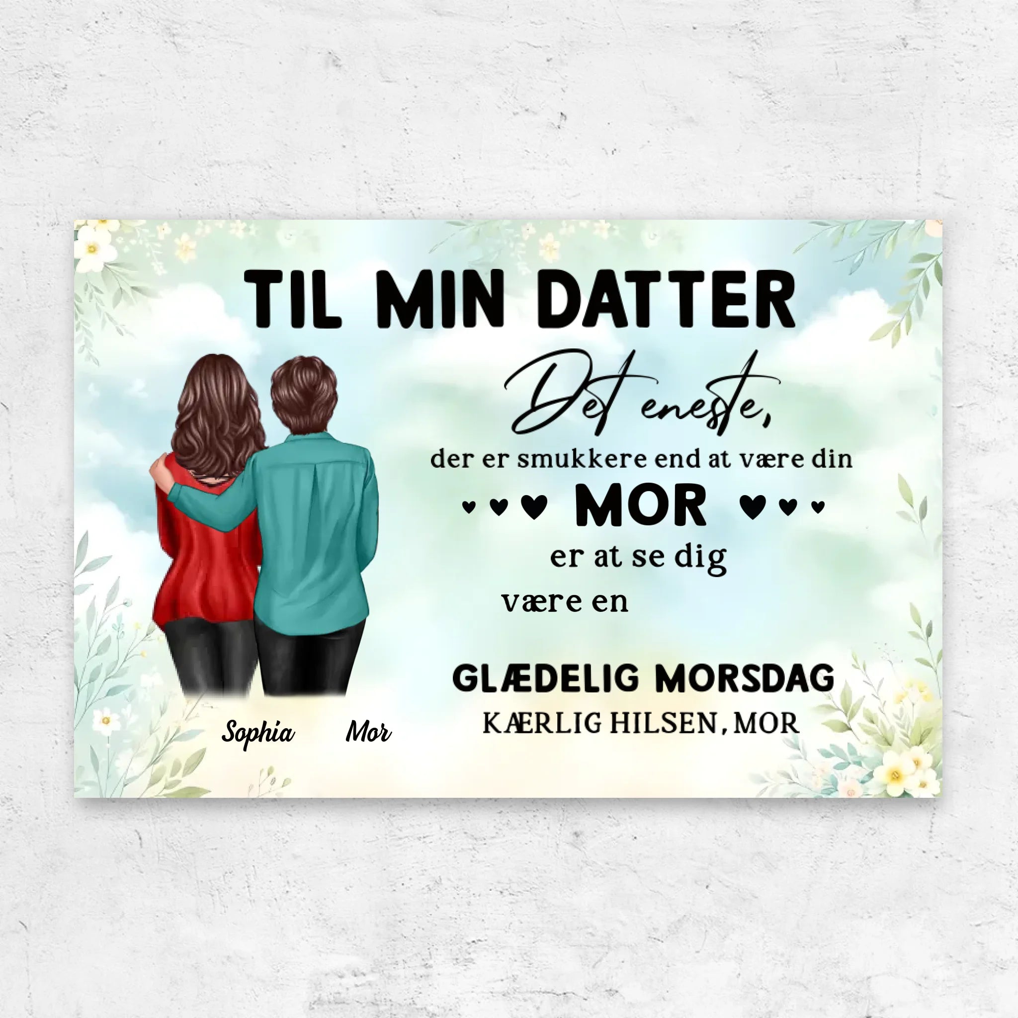 Personligt lærred "Fra mor til datter - mors dags gave"