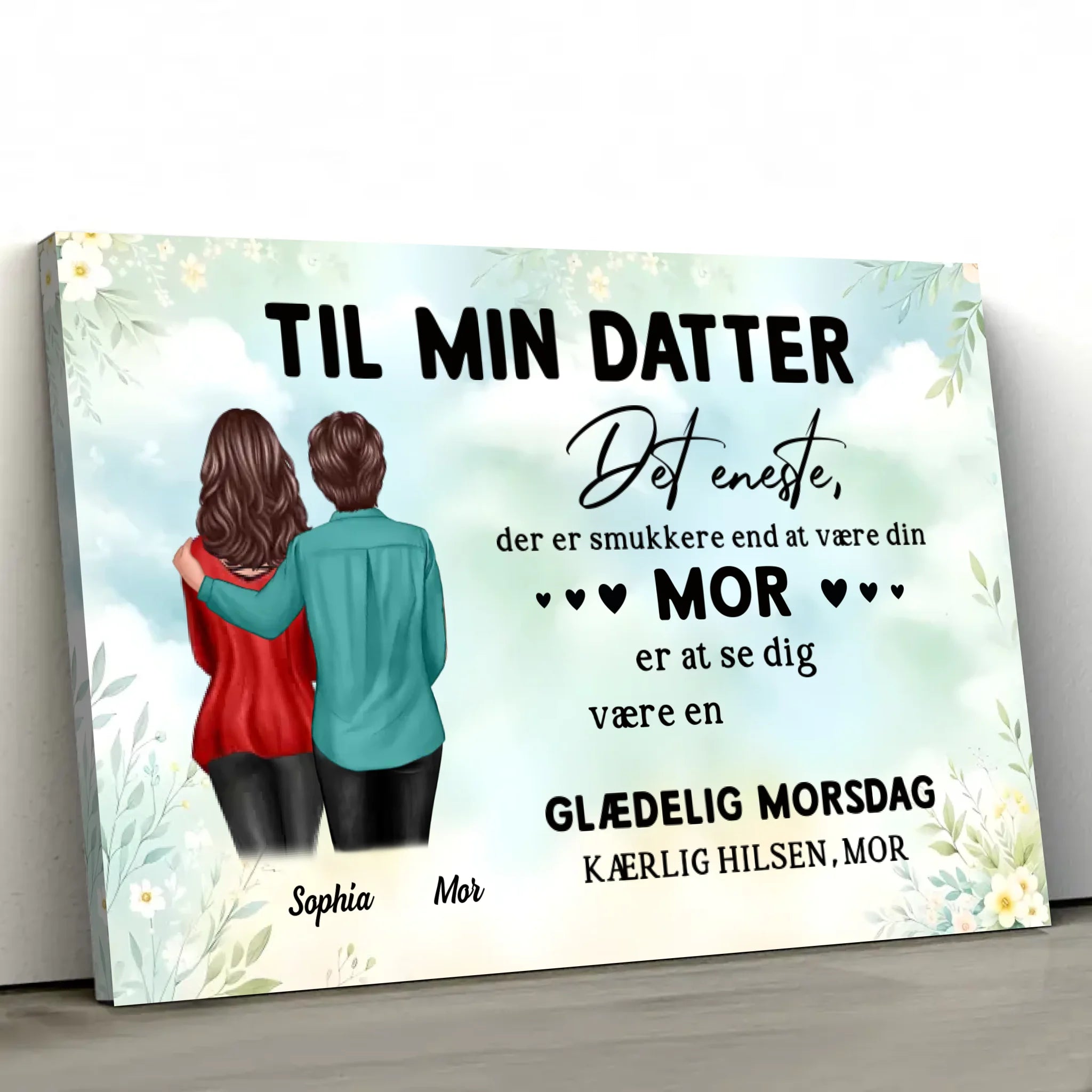 Personligt lærred "Fra mor til datter - mors dags gave"