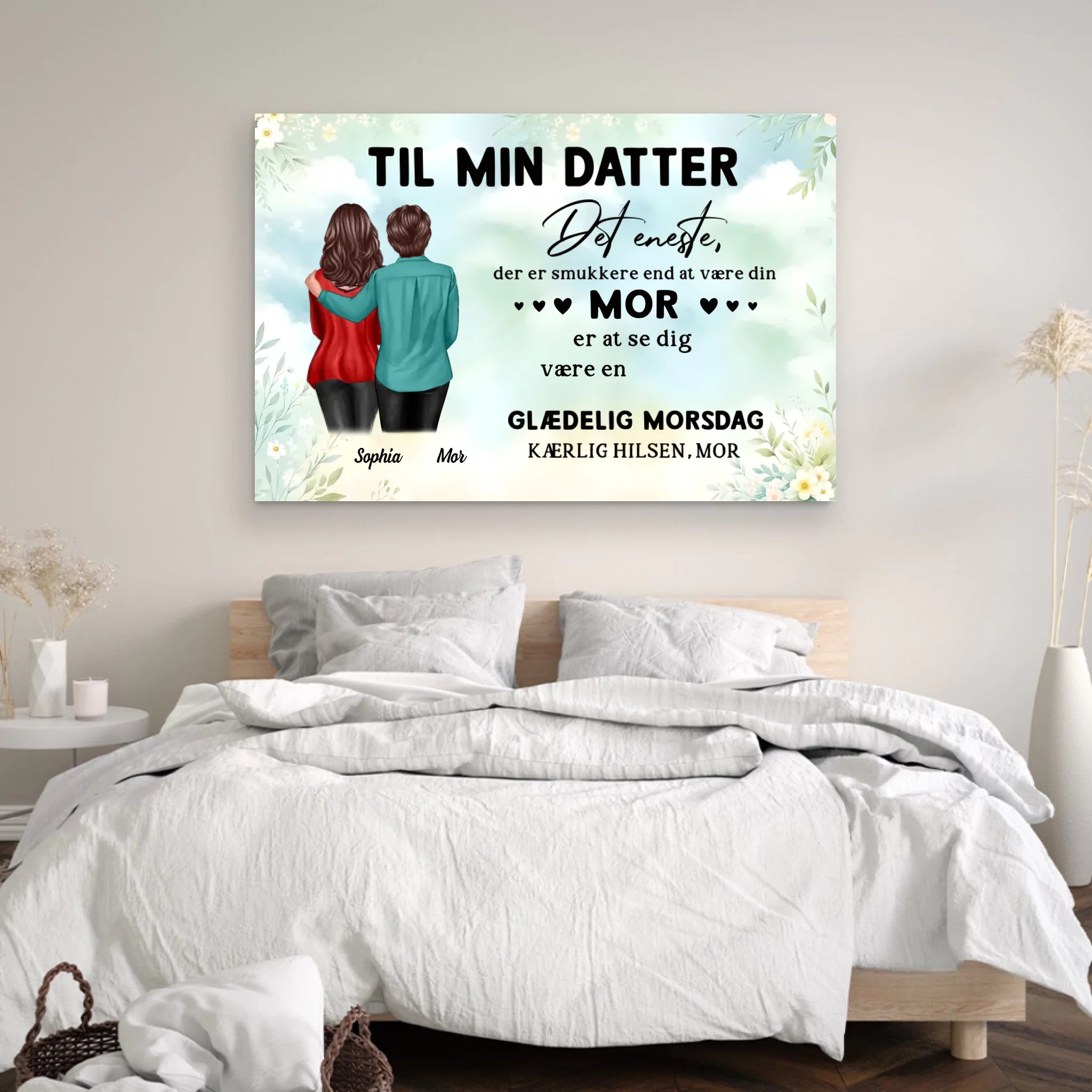 Personligt lærred "Fra mor til datter - mors dags gave"