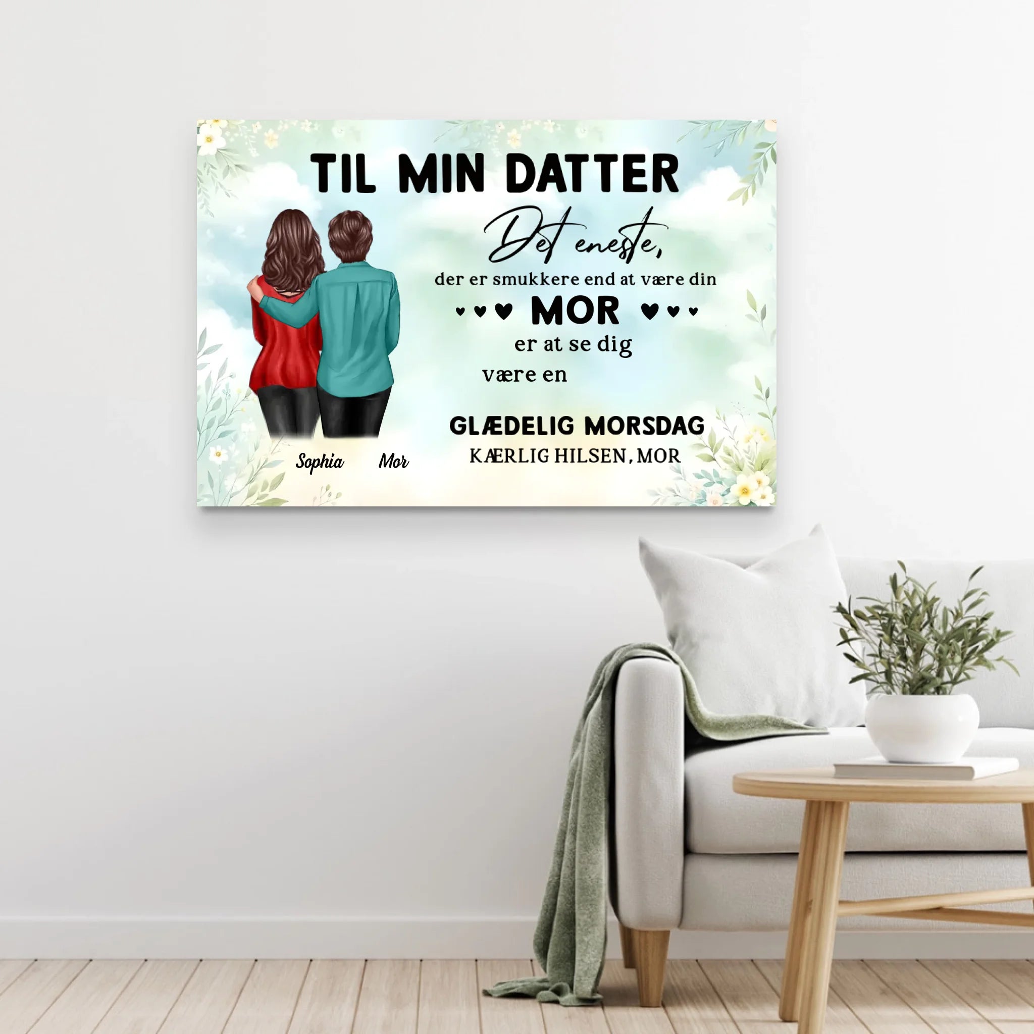 Personligt lærred "Fra mor til datter - mors dags gave"