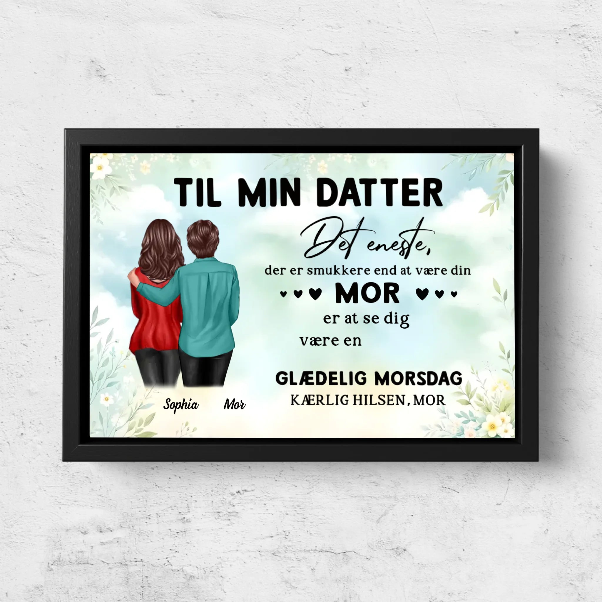 Personligt lærred "Fra mor til datter - mors dags gave"