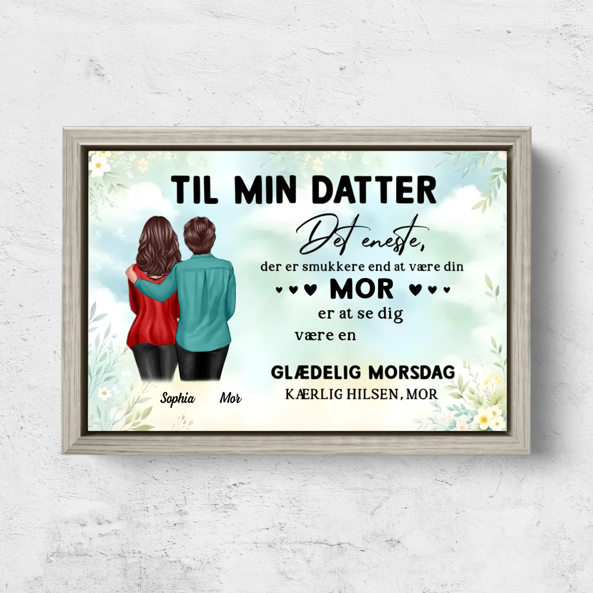 Personligt lærred "Fra mor til datter - mors dags gave"