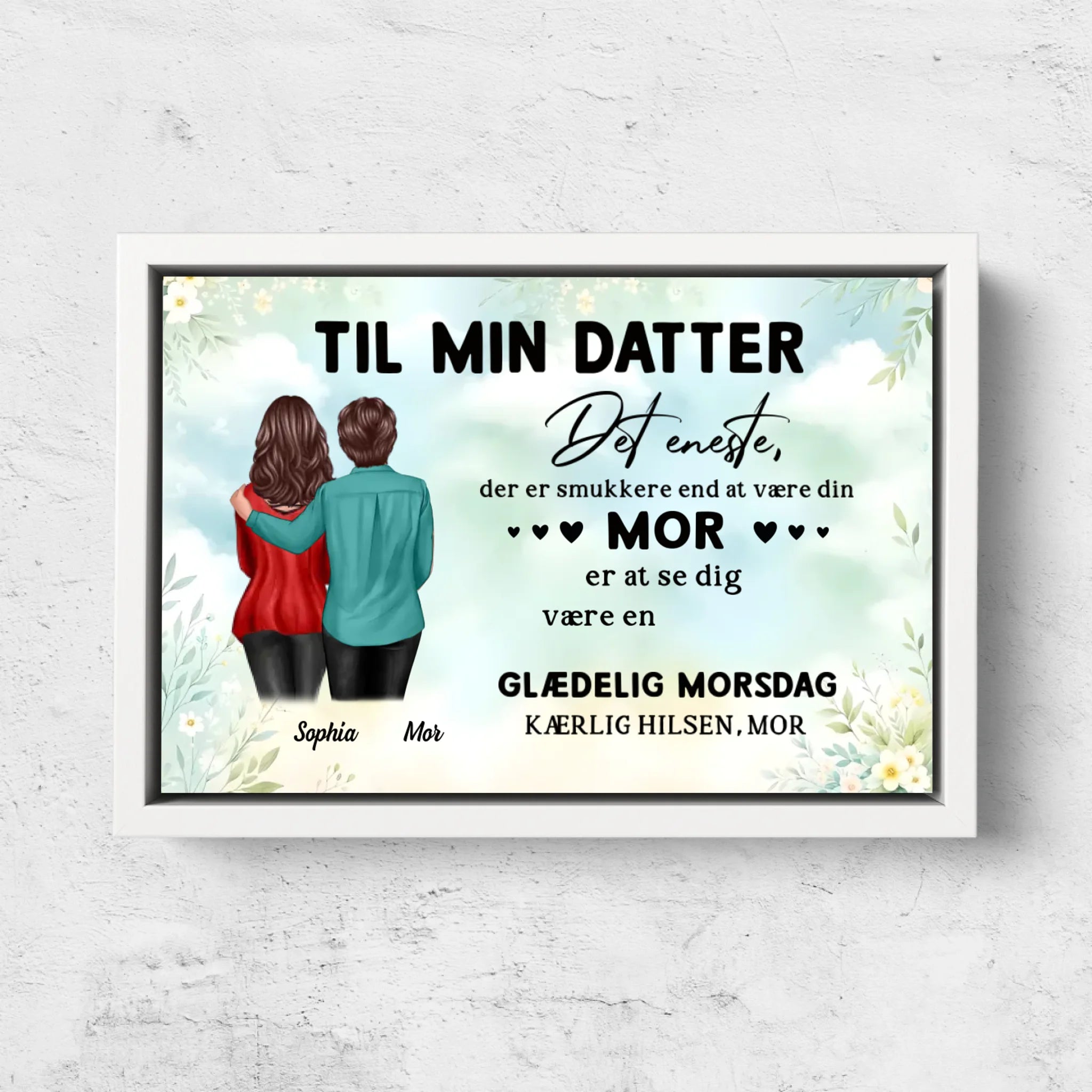 Personligt lærred "Fra mor til datter - mors dags gave"