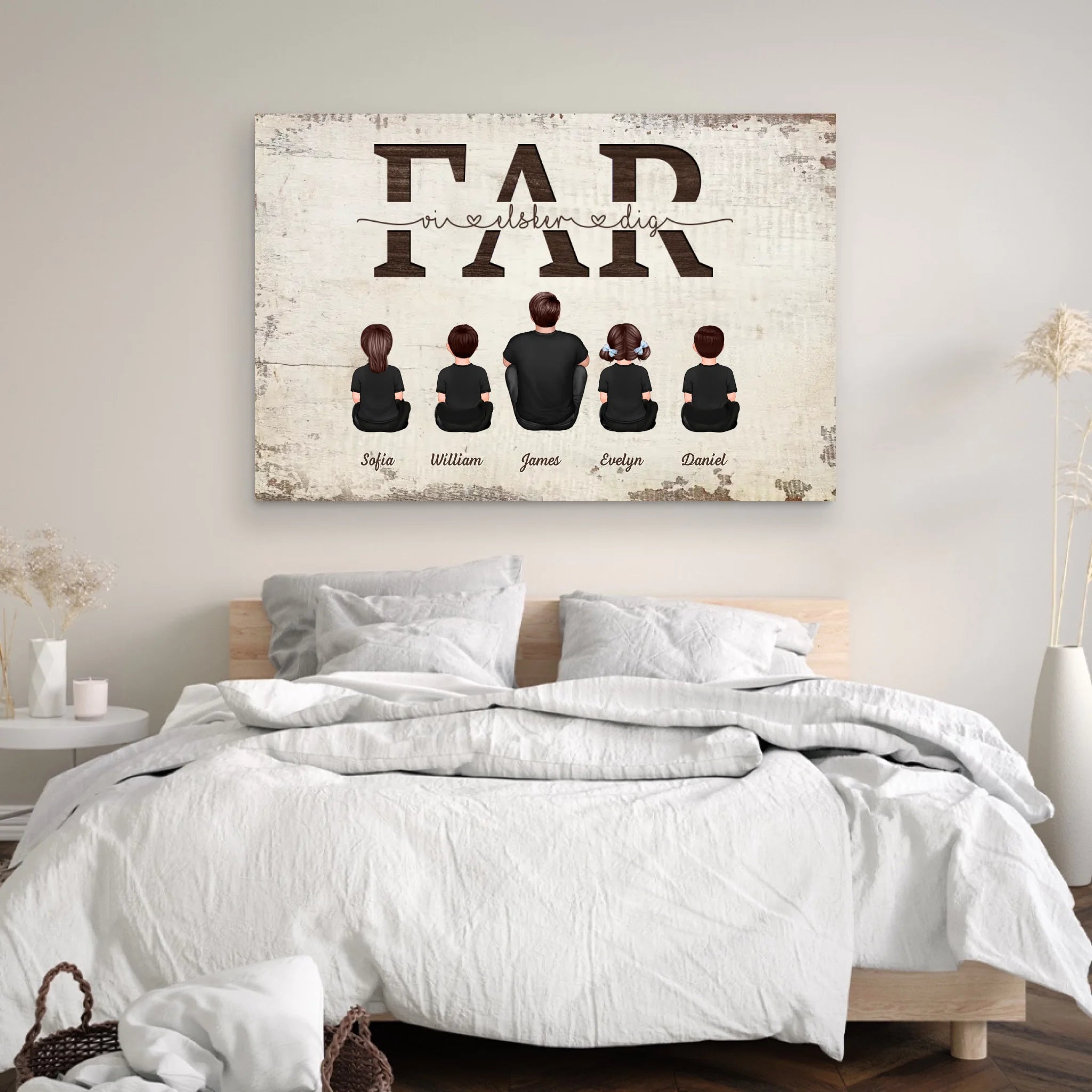 Personligt lærred "Far, vi elsker dig - med familiemedlemmer"