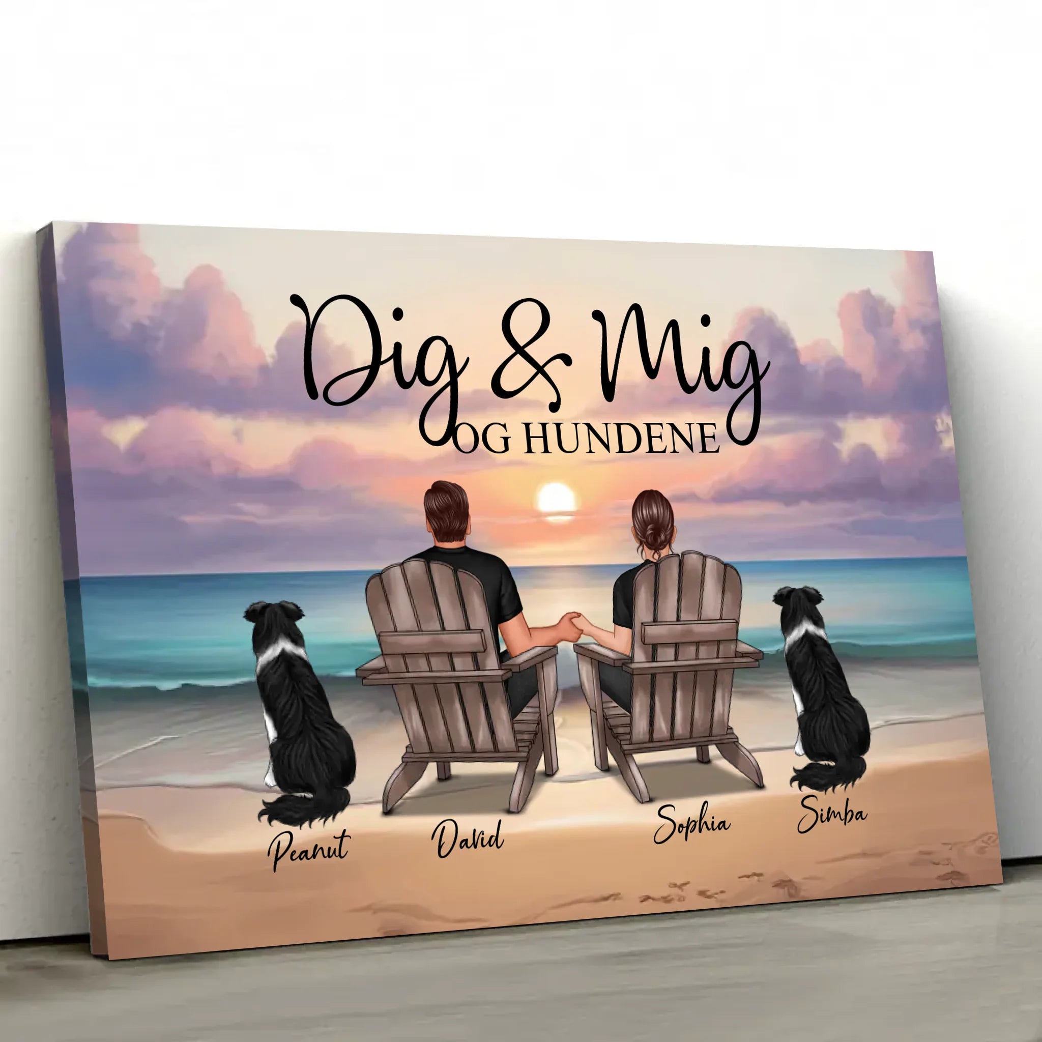 Personligt lærred “Dig og mig og vores kæledyr”