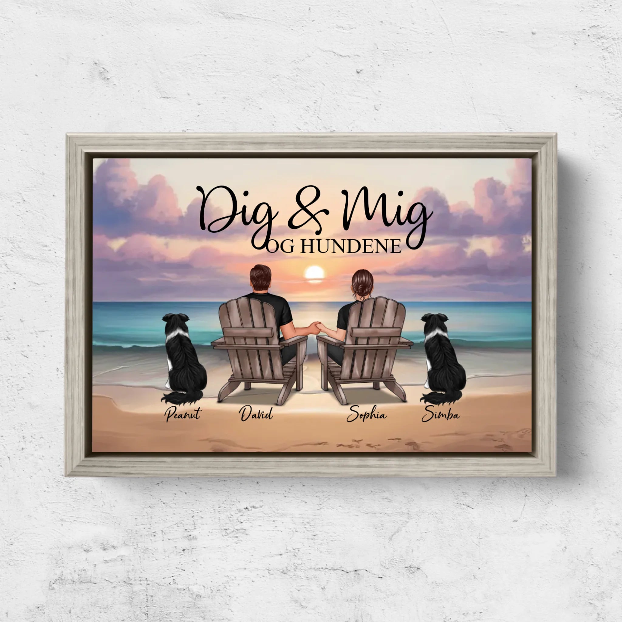 Personligt lærred “Dig og mig og vores kæledyr”