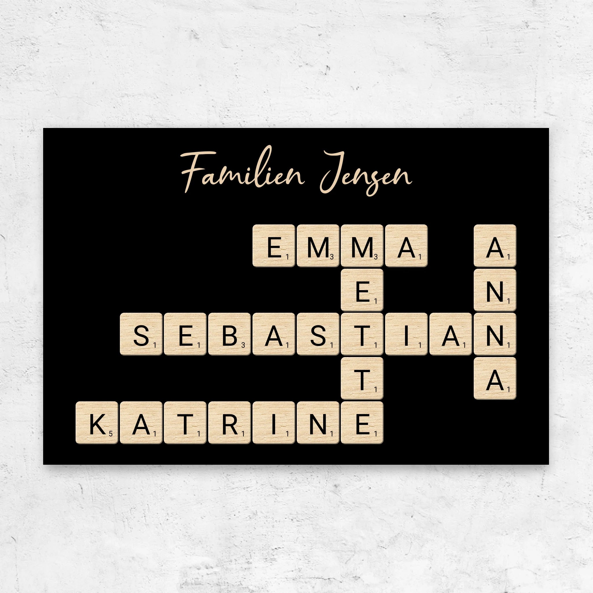 Personligt lærred "Familiekrydsord - vandret"