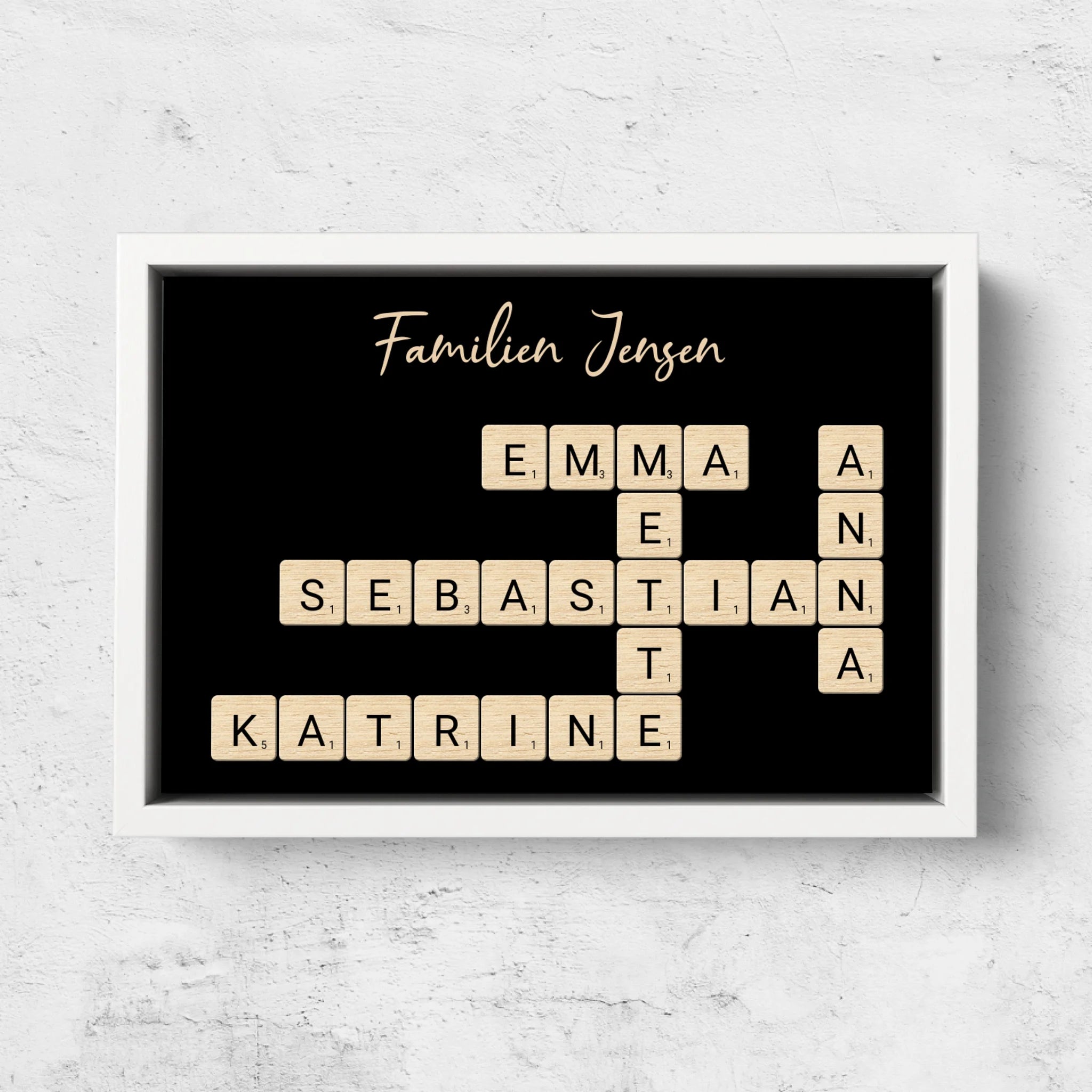 Personligt lærred "Familiekrydsord - vandret"