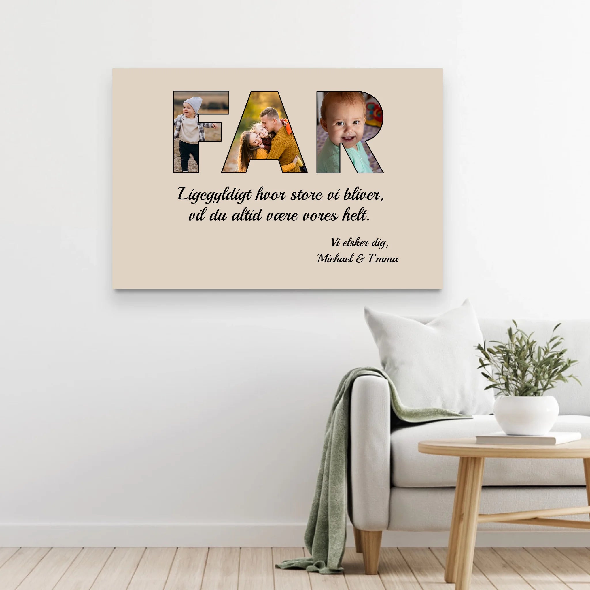 Personligt lærred "Far er stadig min helt"