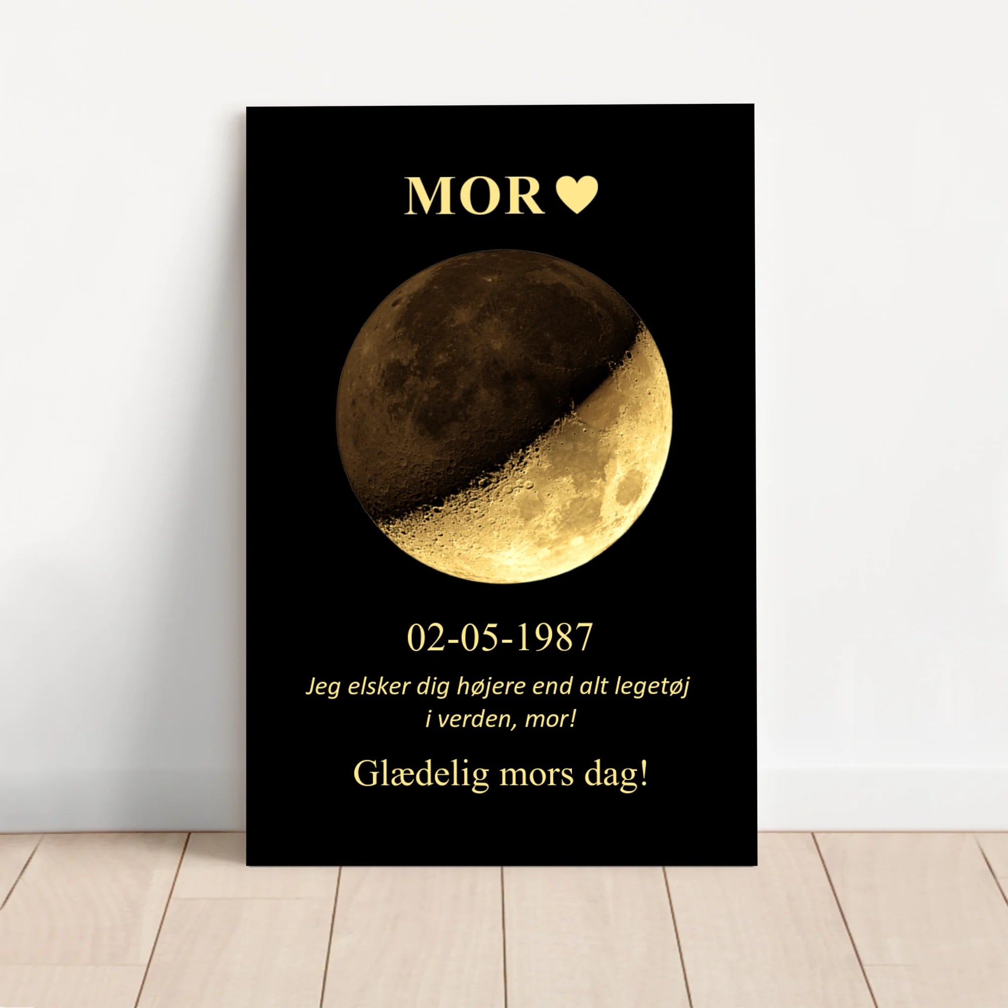 Personligt lærred "Månefase til mor og far"