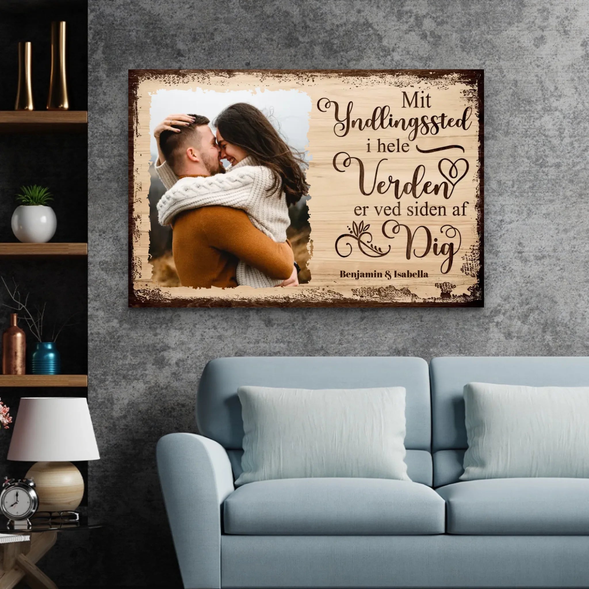 Personligt lærred “Mit yndlingssted er ved siden af dig med billede”
