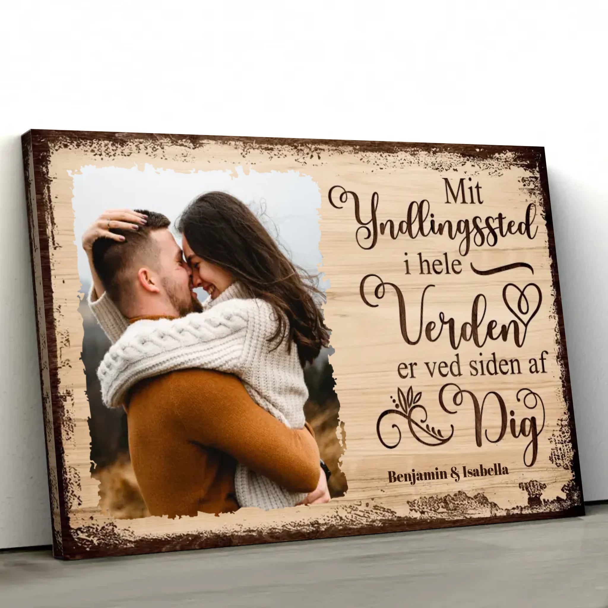Personligt lærred “Mit yndlingssted er ved siden af dig med billede”