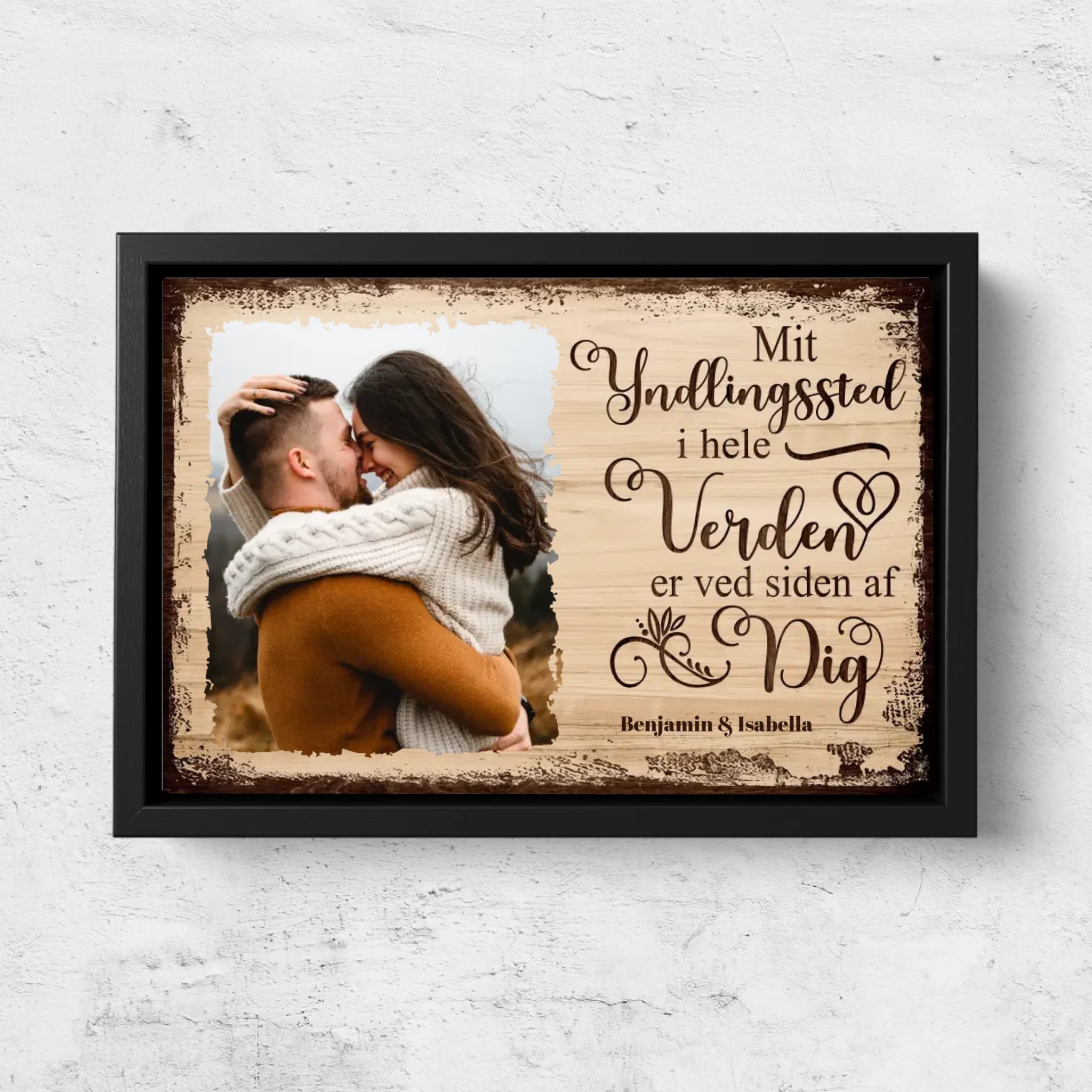 Personligt lærred “Mit yndlingssted er ved siden af dig med billede”