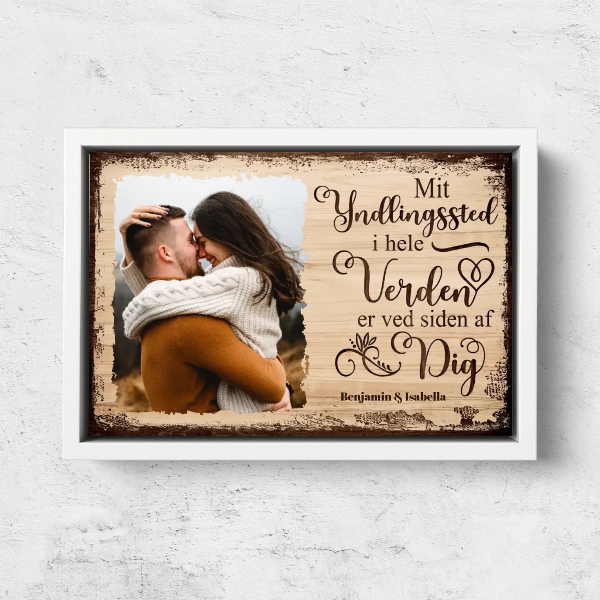 Personligt lærred “Mit yndlingssted er ved siden af dig med billede”