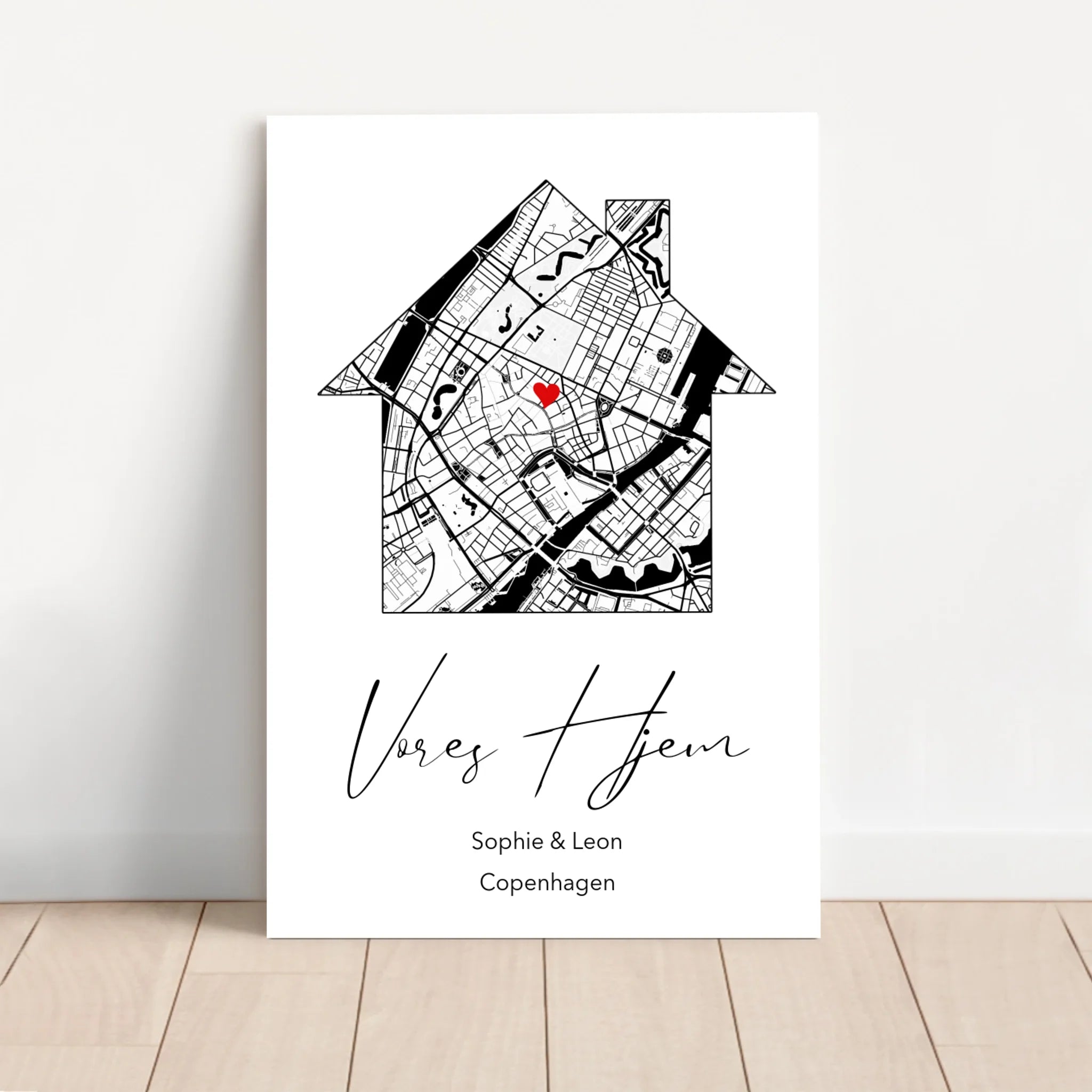 Personligt lærred “Vores hjem”