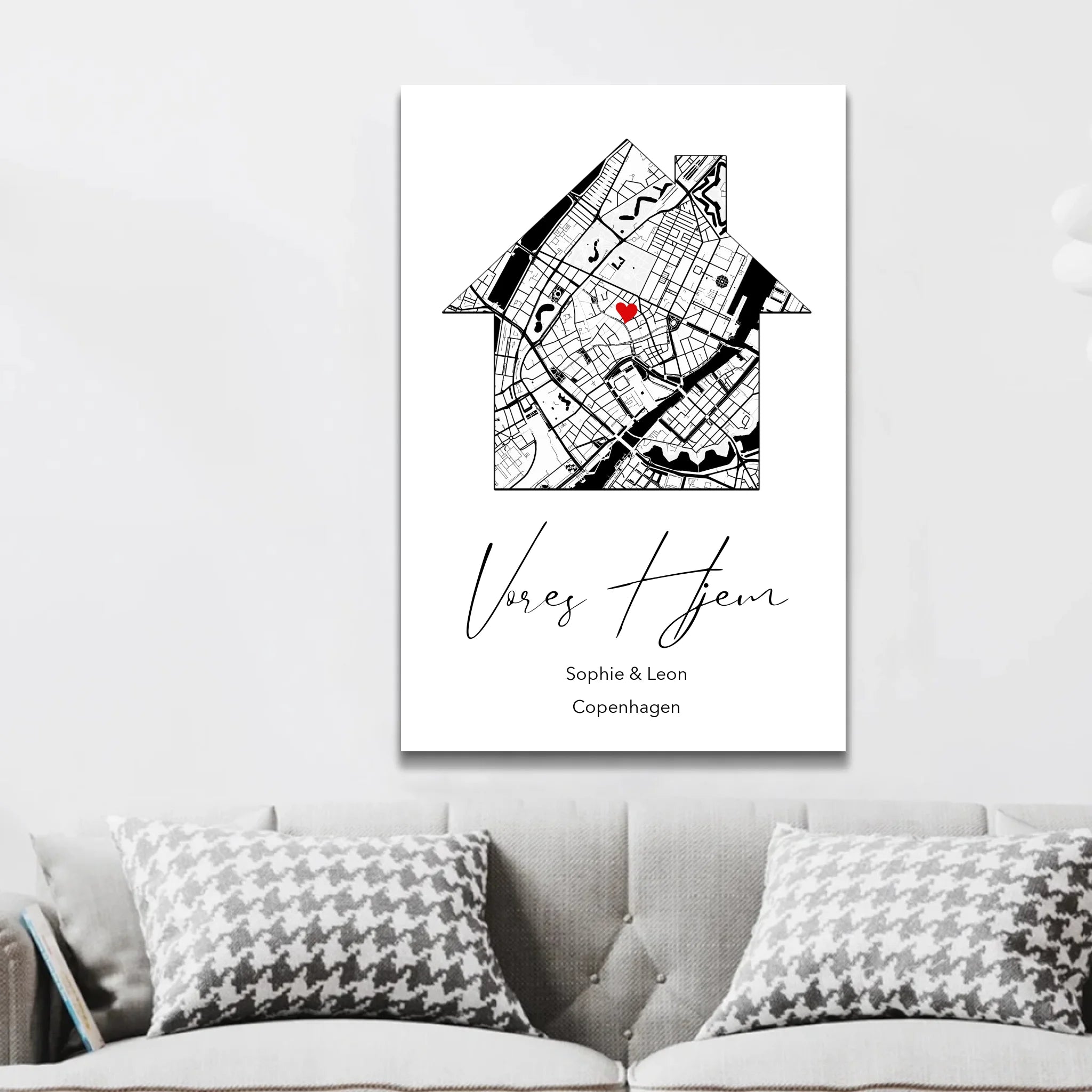 Personligt lærred “Vores hjem”